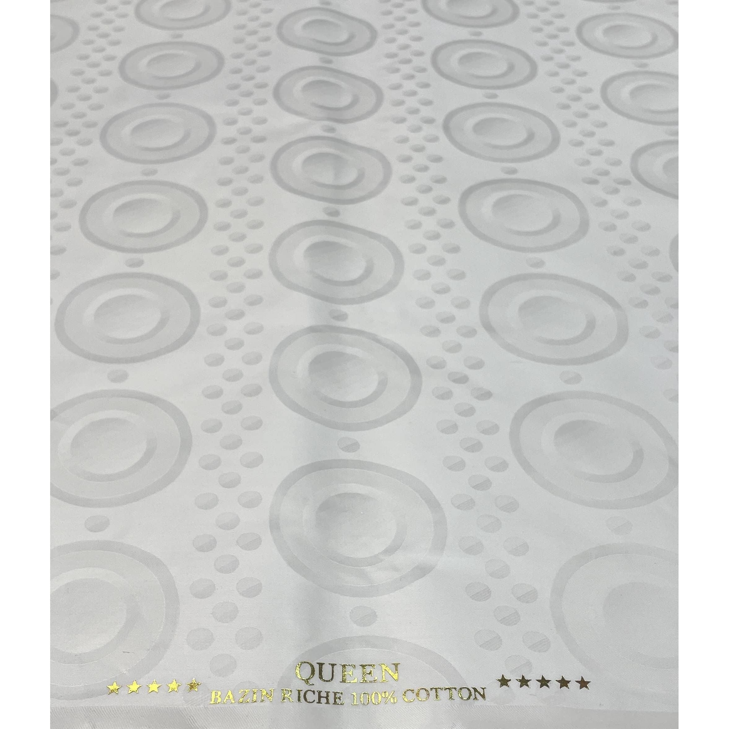 Bazin Riche Tissu Africain Blanc