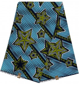 Tissu Wax africain Hitarget coton Etoile De Mer Bleu Vert