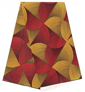 Tissu wax africain pagne polyester PW41 ORANGE ROUGE