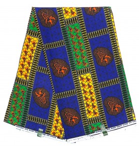 Wax Real tissu africain coton SANHE110 BLEU VERT