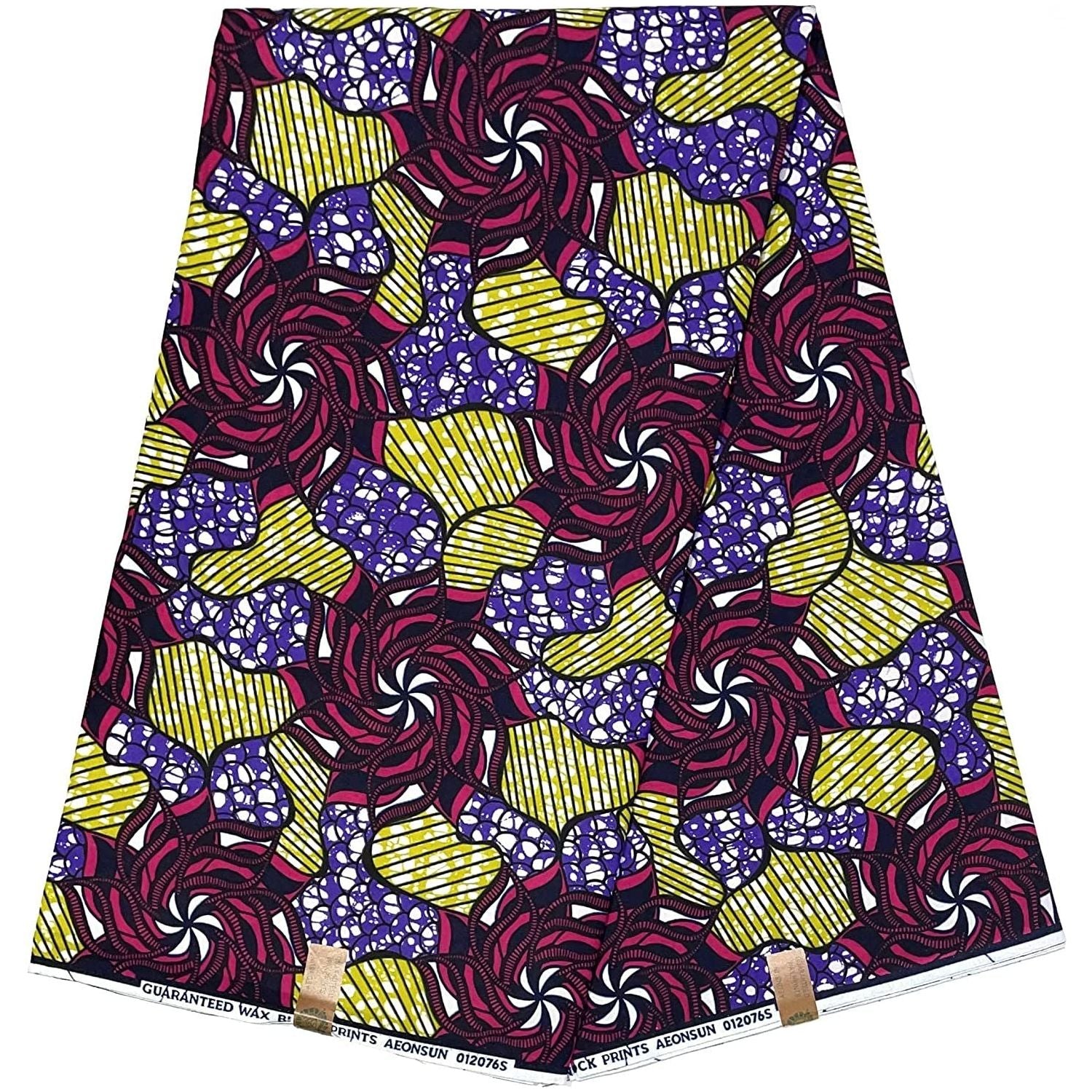 Tessuto per perizoma africano in cera - Coupon 2 iarde 100% cotone - ROSA / VIOLA