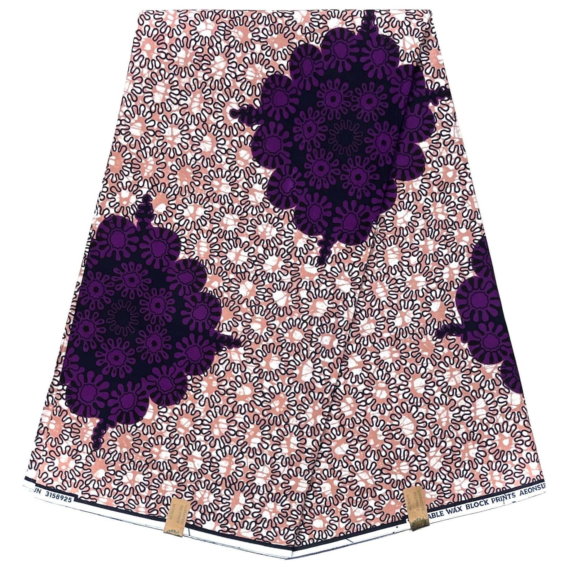 Wax Pagne Africain - Tissu 6 Yards 100% Coton - VIOLET