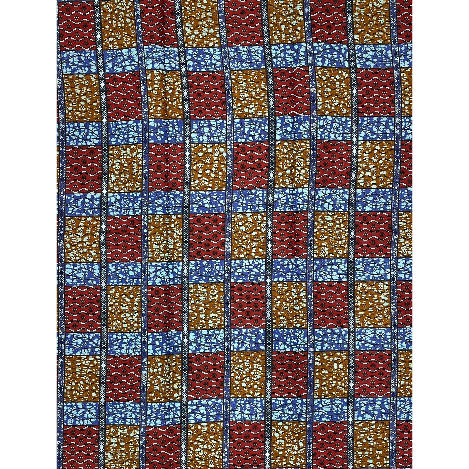 Wax African Loincloth Fabric - Coupon 2 Yards 100% Cotton - MULTI