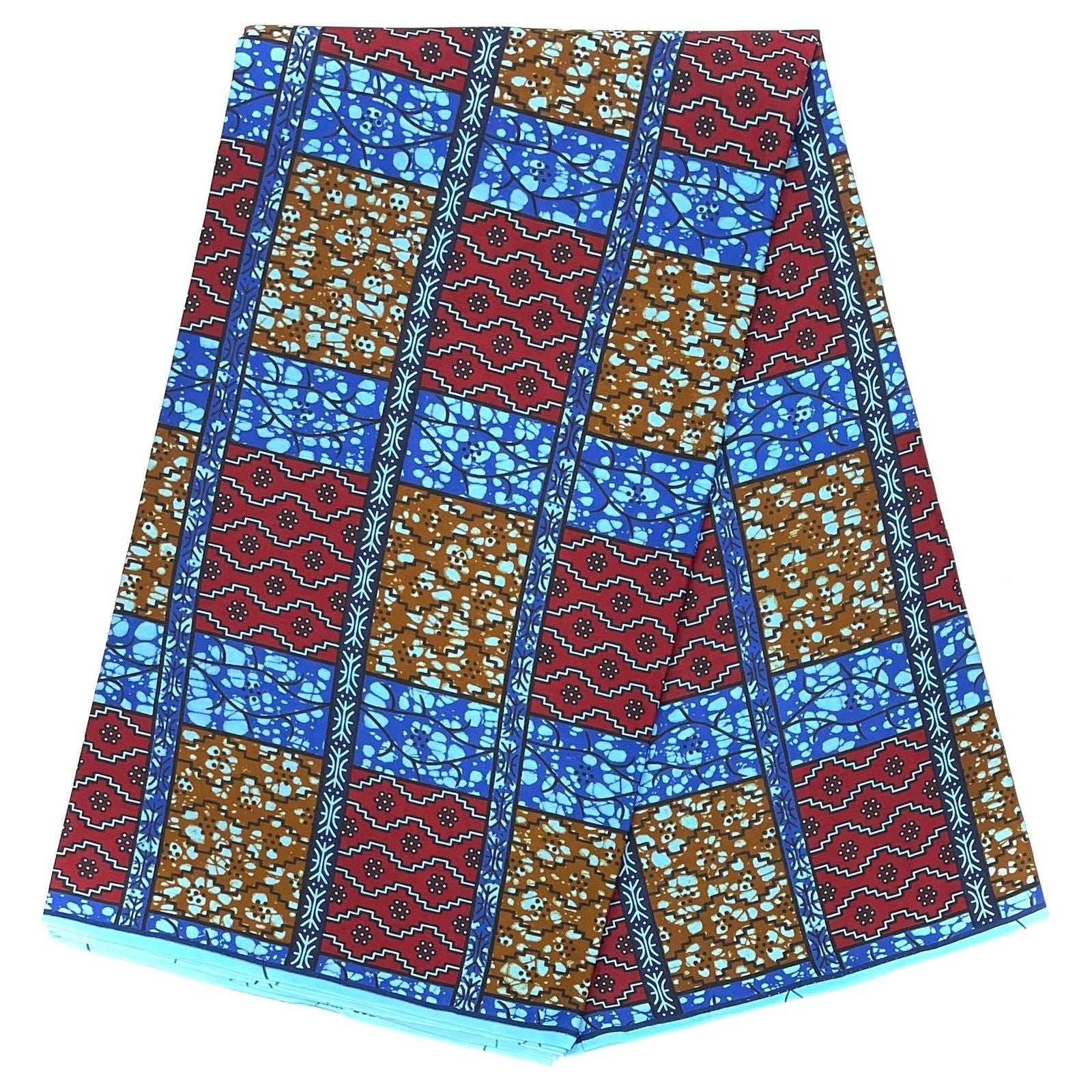 Wax African Loincloth Fabric - Coupon 2 Yards 100% Cotton - MULTI
