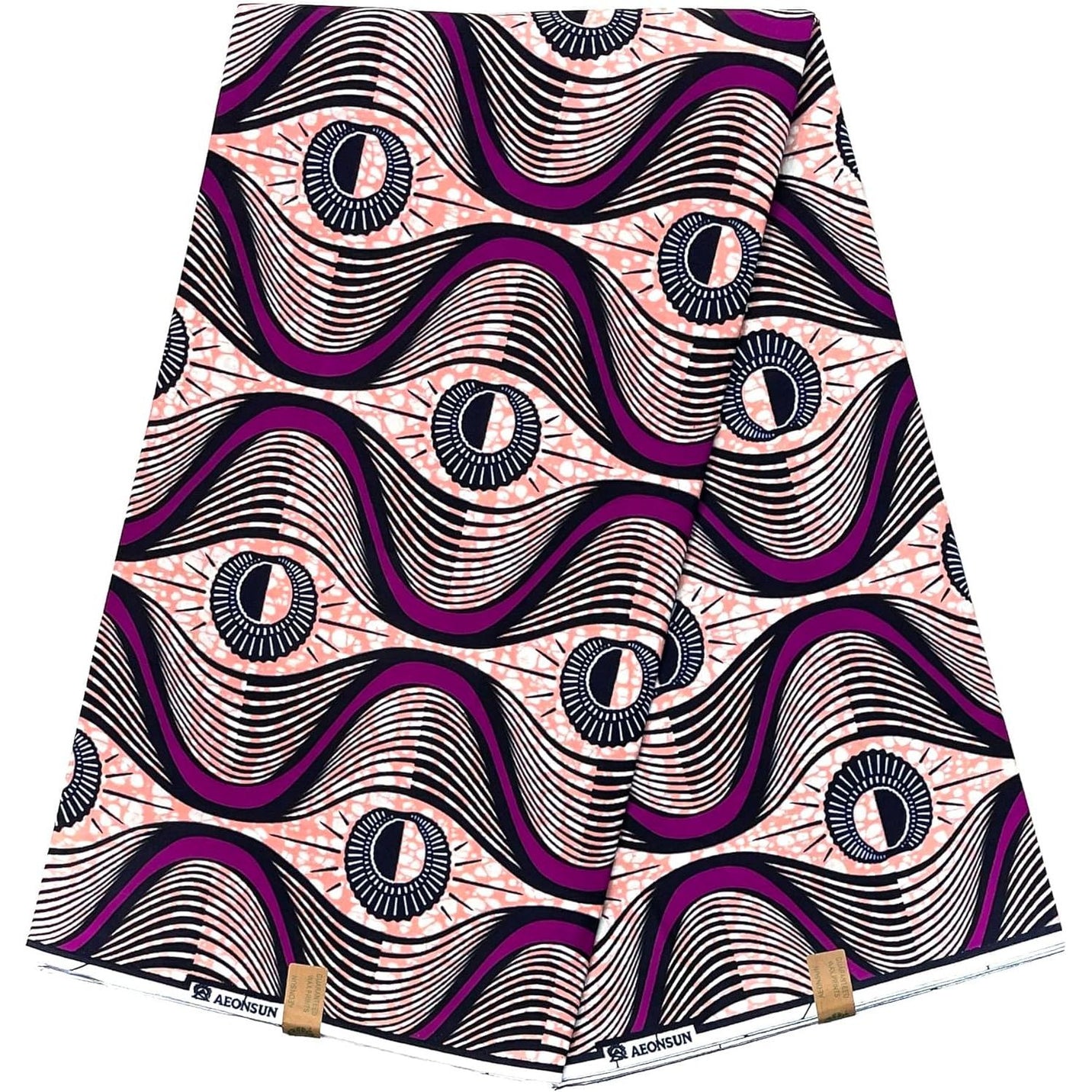 Wax Pagne Africain - Tissu 6 Yards 100% Coton - MAUVE / VIOLET