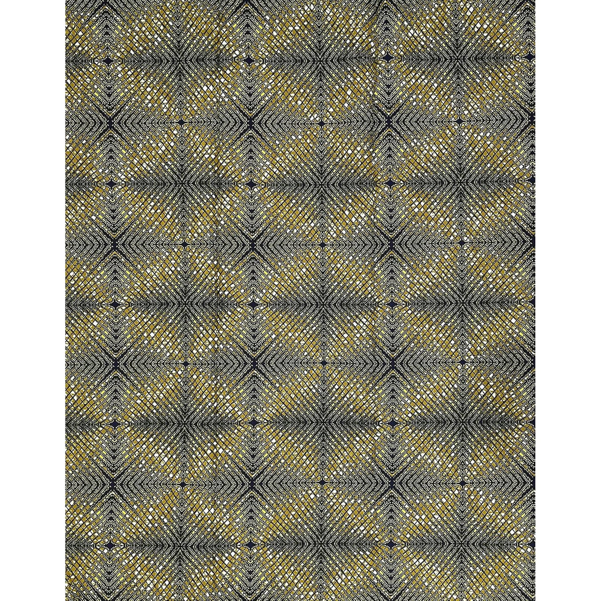 Wax Pagne Africain - Tissu 6 Yards 100% Coton - MARRON / VERT