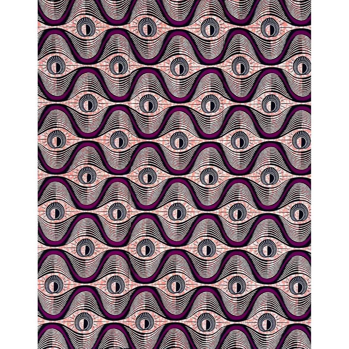 Wax Pagne Africain - Tissu 6 Yards 100% Coton - MAUVE / VIOLET