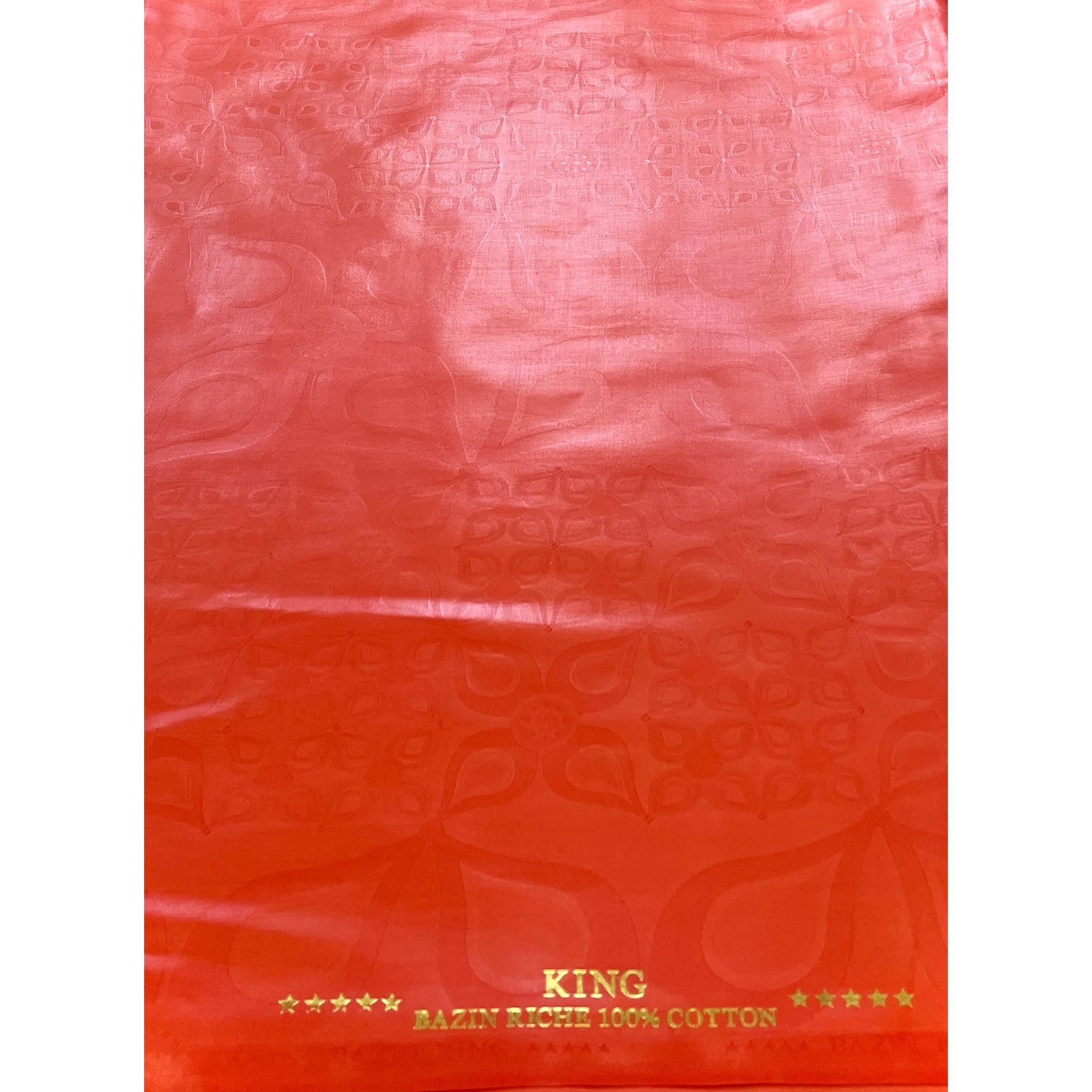 Bazin Riche Orange Premium "KING" 100% Coton XL