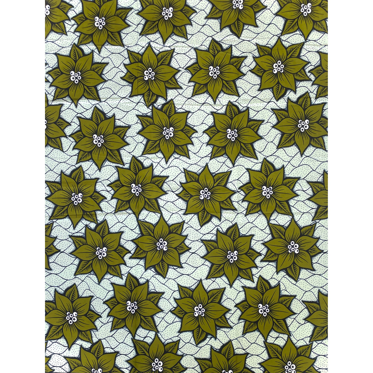 Wax Tissu Coupon 2 Yards - Pagne Africain 100% Coton - Nature Élégante VERT / BLEU