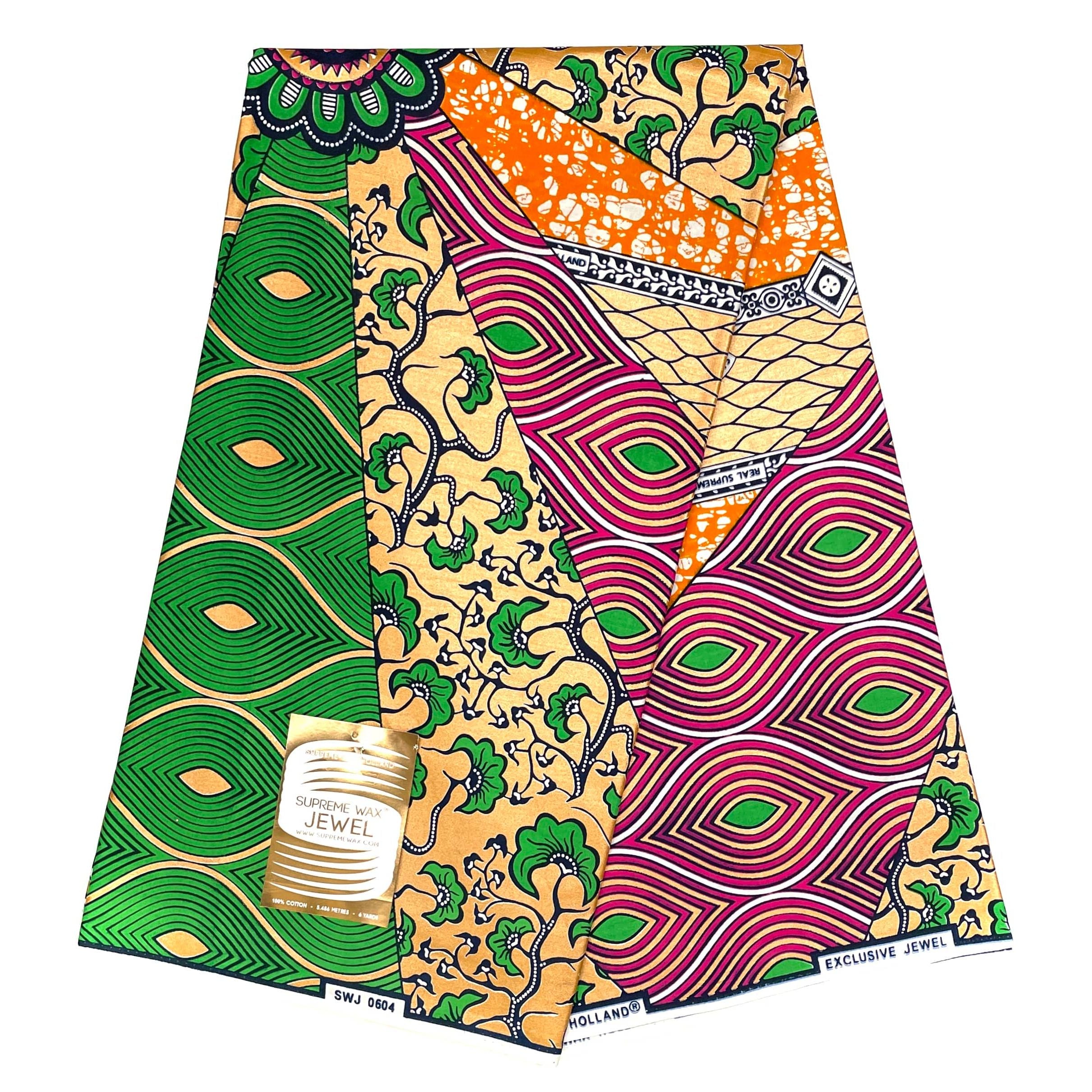 Wax Pagne Africain - Tissu 6 Yards Coton - SUPREME JEWEL - MULTI