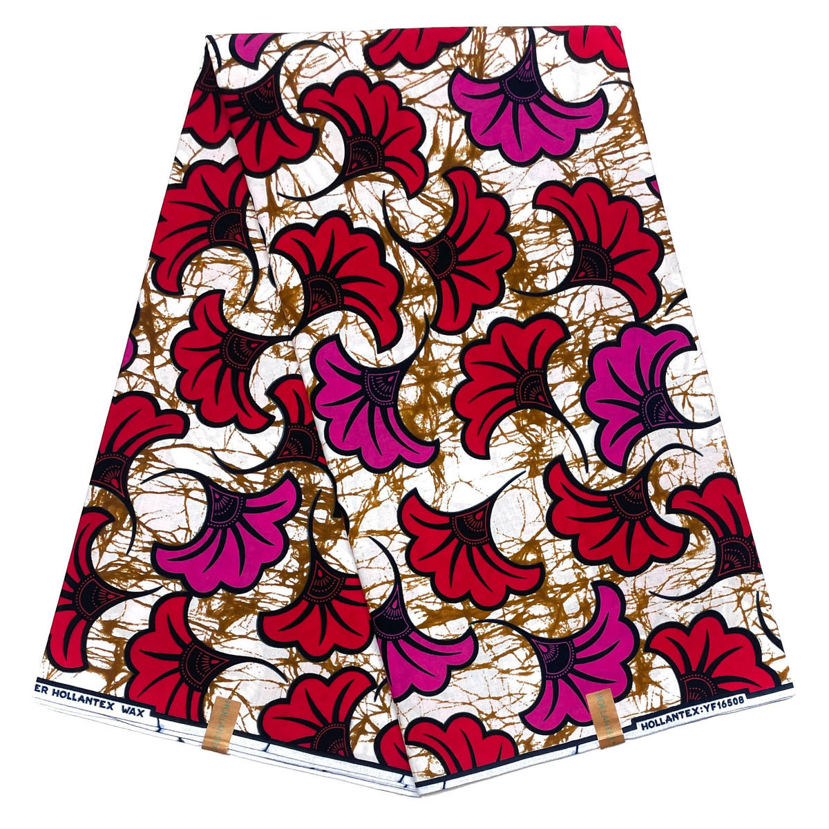 Wax Exclu de Lomé Fleurs de Mariage rose et rouge – 6 yards (5,48 m)