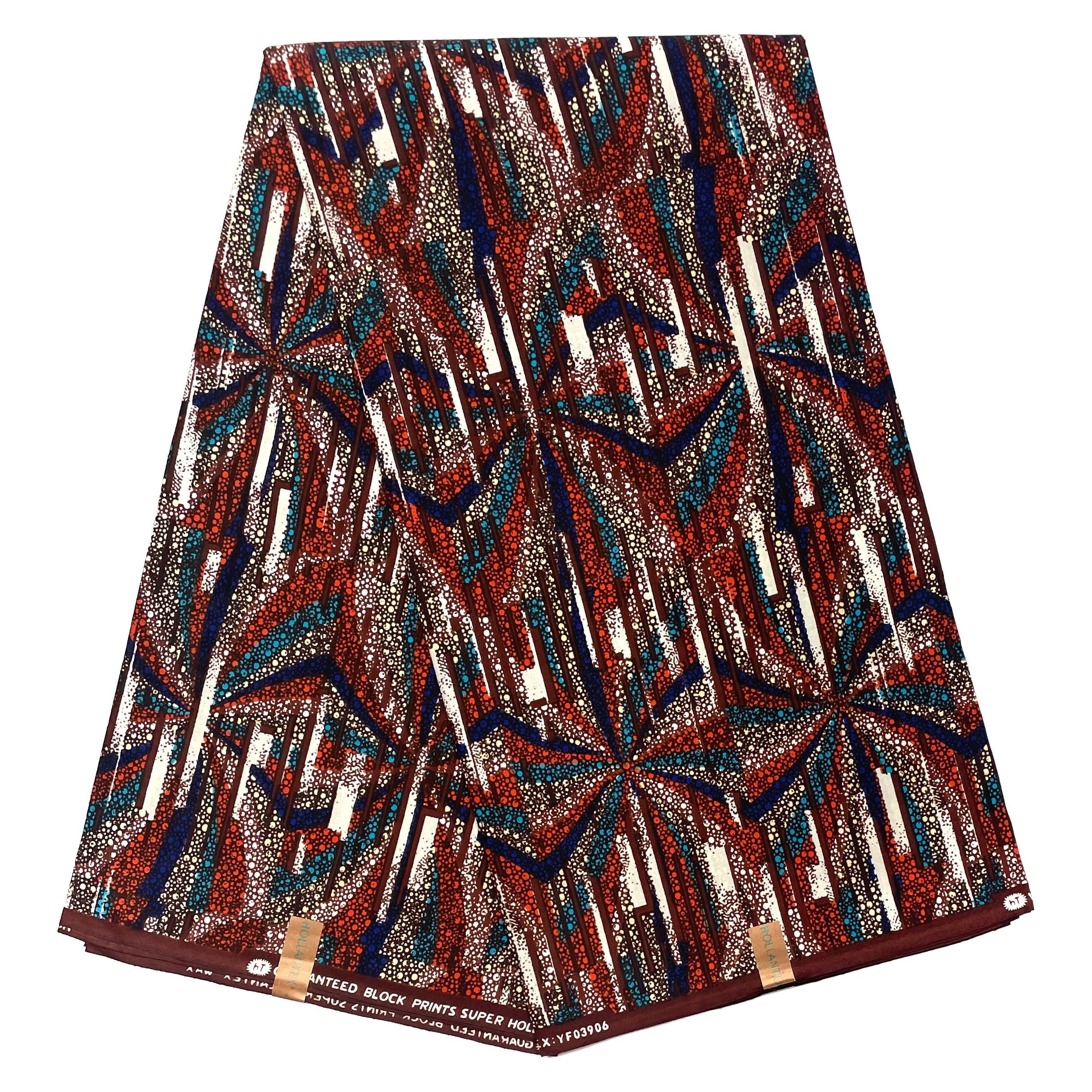 African Wax Pagne - Fabric 6 Yards 100% Cotton - MULTI