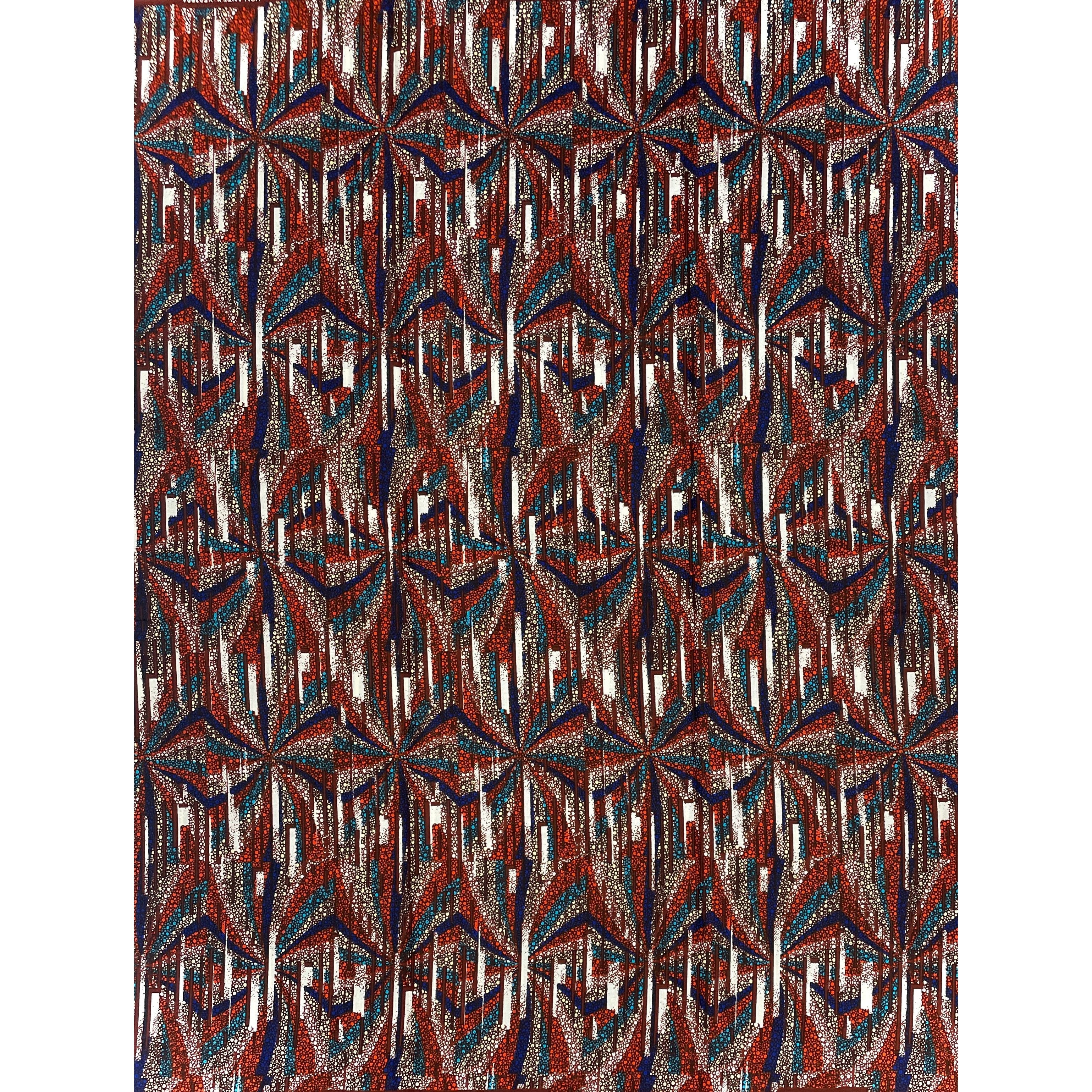 African Wax Pagne - Fabric 6 Yards 100% Cotton - MULTI