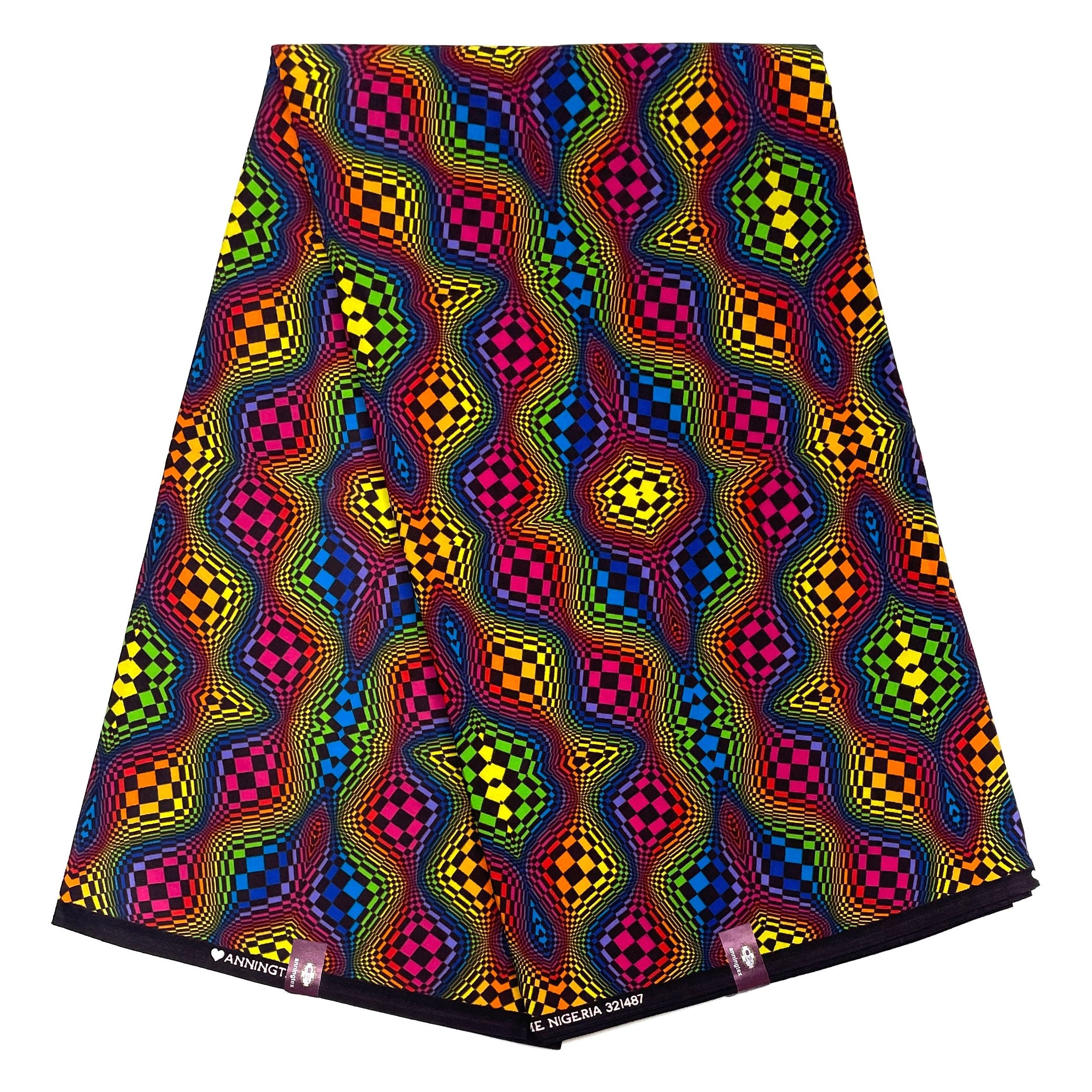 African Wax Pagne - Fabric 6 Yards 100% Cotton - MULTI