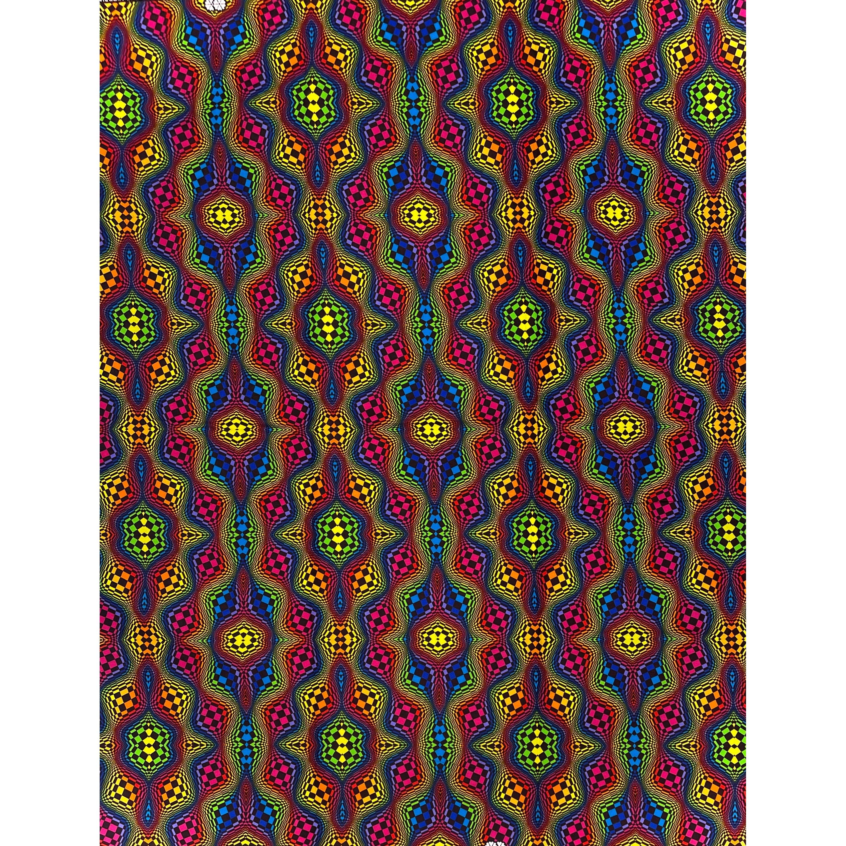 African Wax Pagne - Fabric 6 Yards 100% Cotton - MULTI