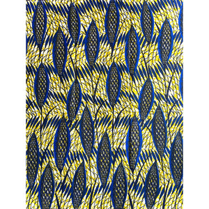 Wax Pagne Africain -JAUNE / BLEU