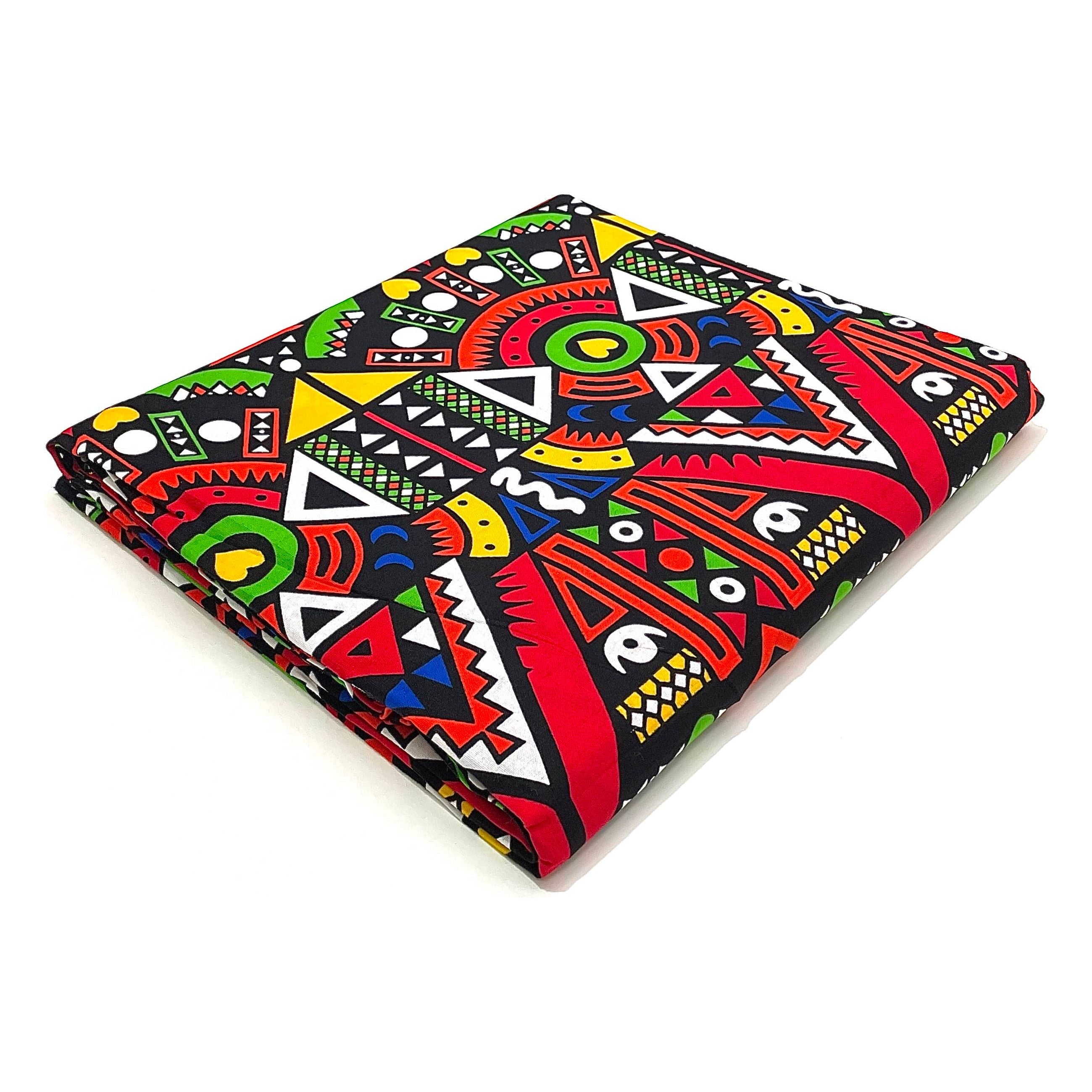 Wax Tissu Pagne Africain - Coupon 2 Yards 100% Coton - MULTI