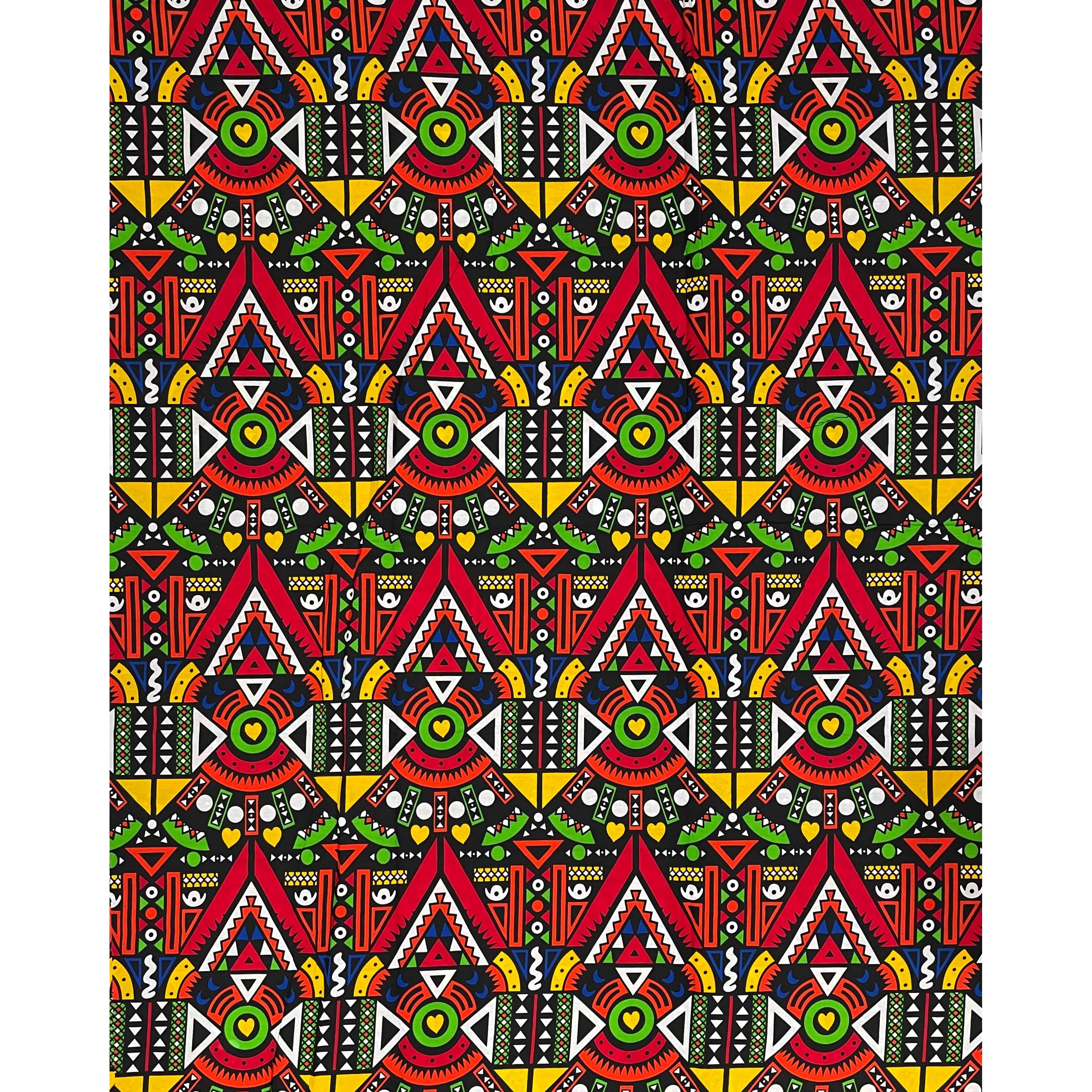 Wax Tissu Pagne Africain - Coupon 2 Yards 100% Coton - MULTI
