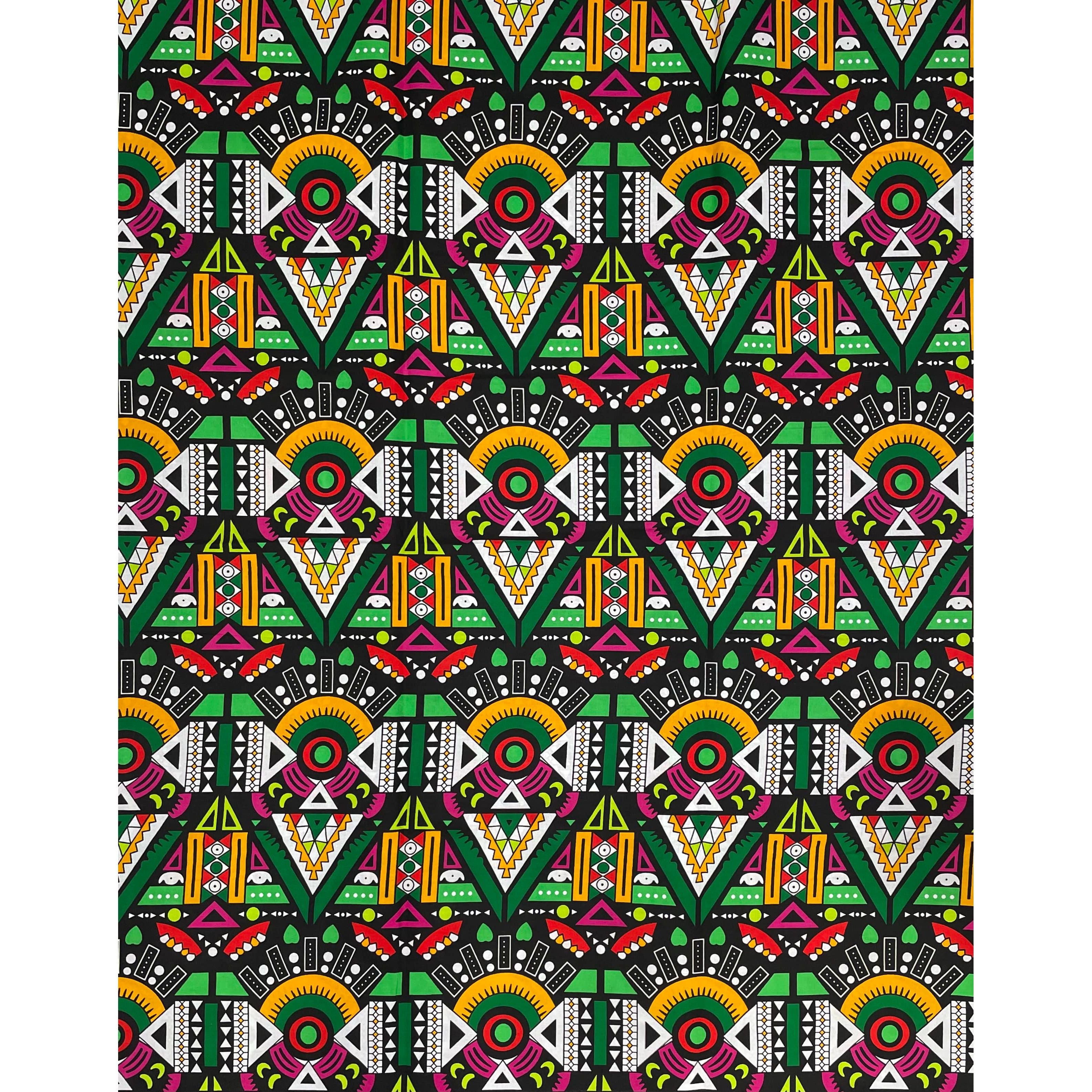 Wax Tissu Pagne Africain - Coupon 2 Yards 100% Coton - MULTI