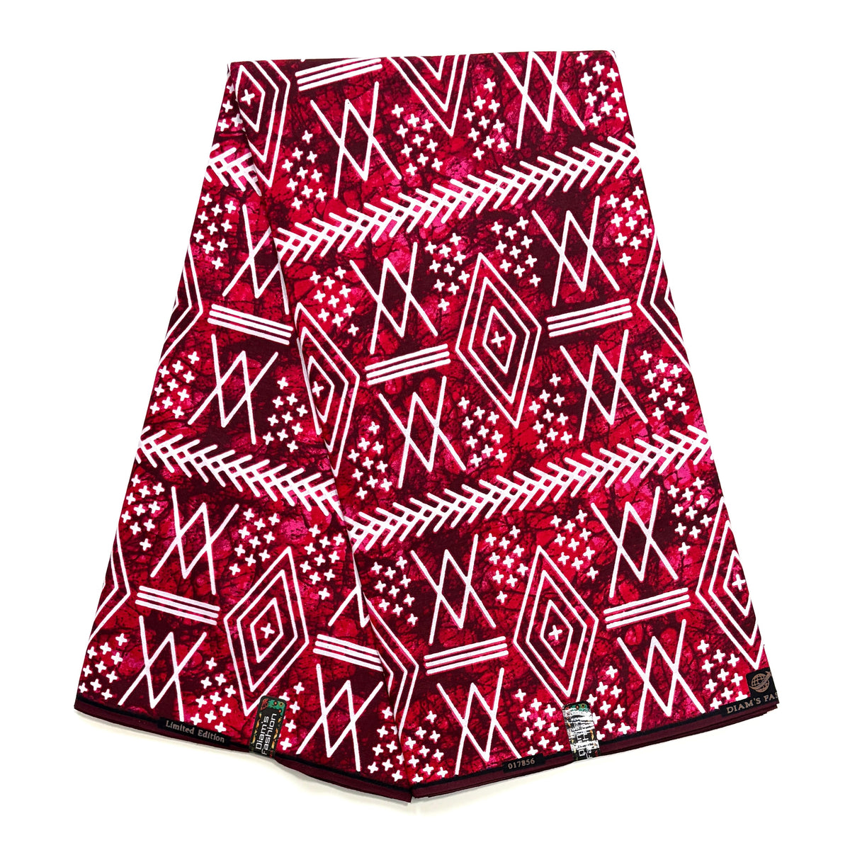 Wax Exclu de Lomé Bogolan rouge et blanc – 6 yards (5,48 m)
