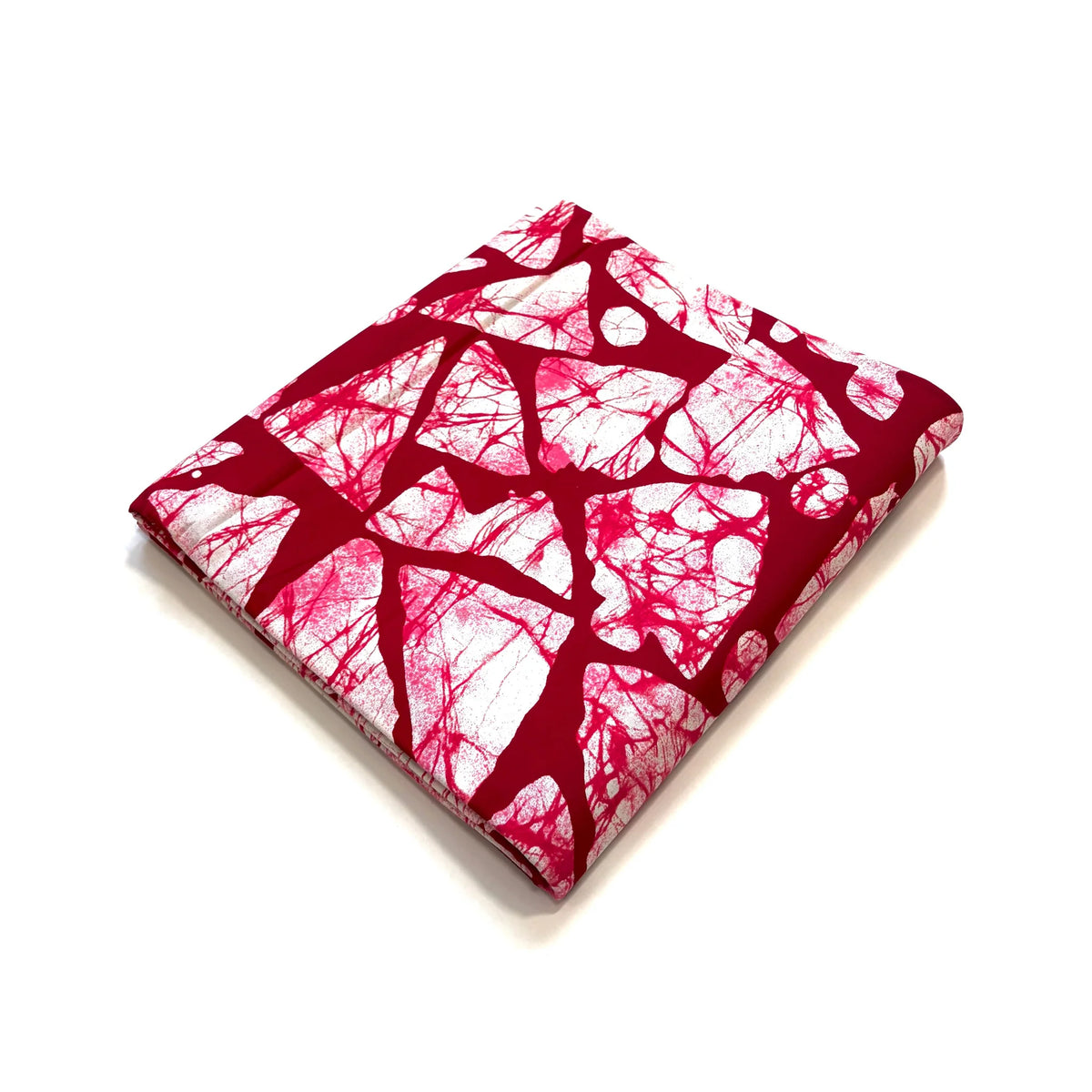 Wax Tissu Pagne Africain - Coupon 2 Yards 100% Coton - BOGOLAN - ROUGE / BORDEAUX