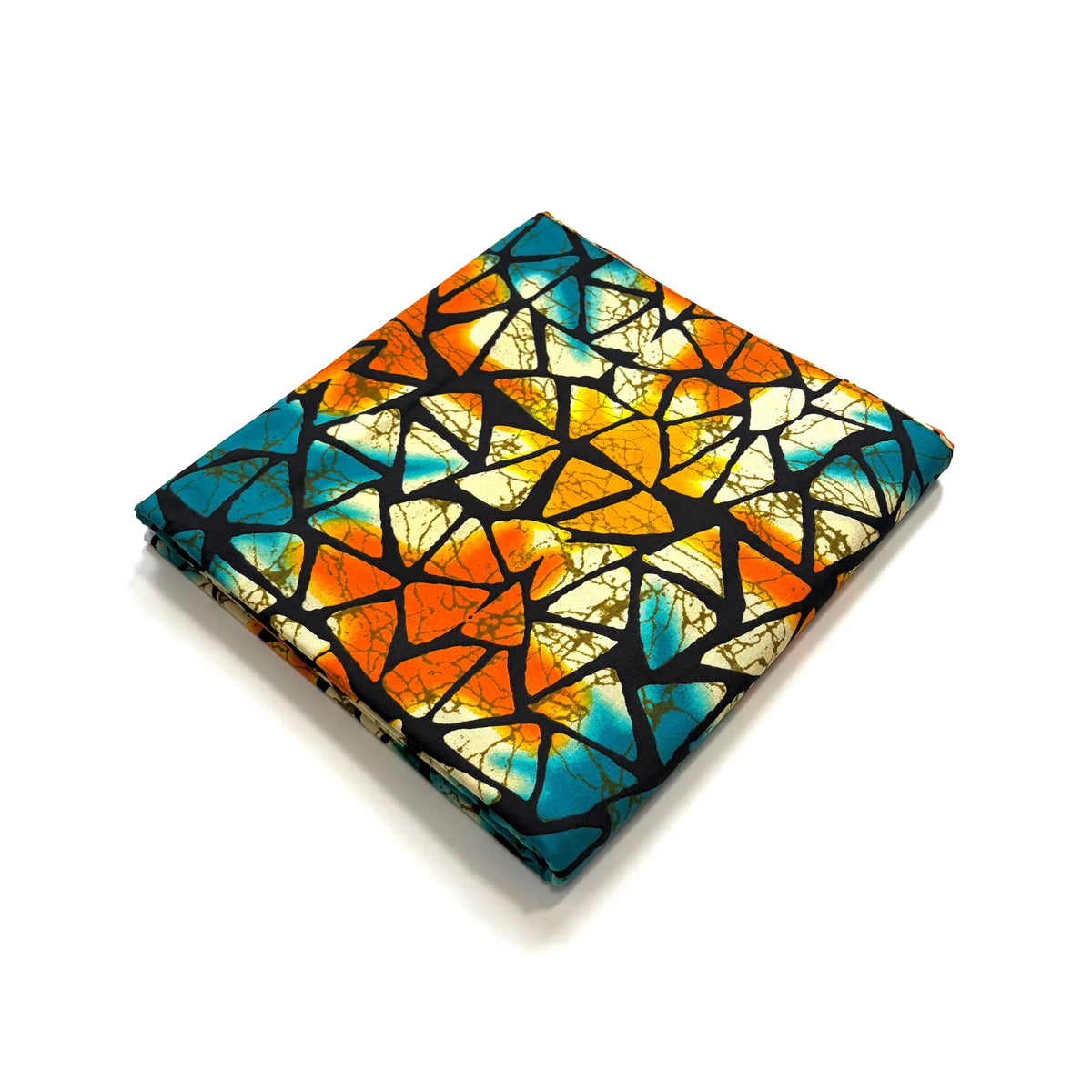 Coupon wax Craquelures turquoise et orange – 2 yards (1,82 m)