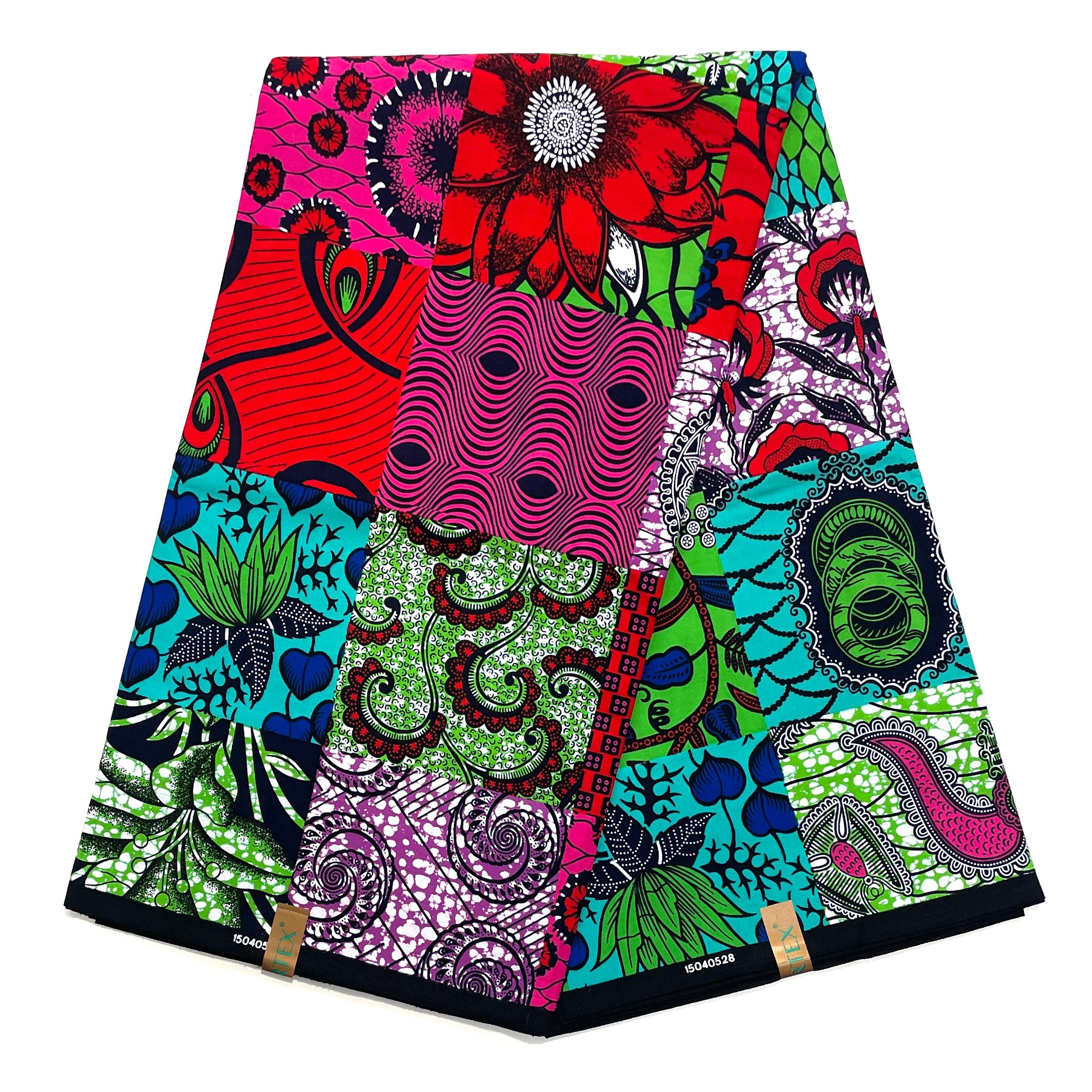 Wax Pagne Africain - Tissu 6 Yards 100% Coton - PATCHWORK