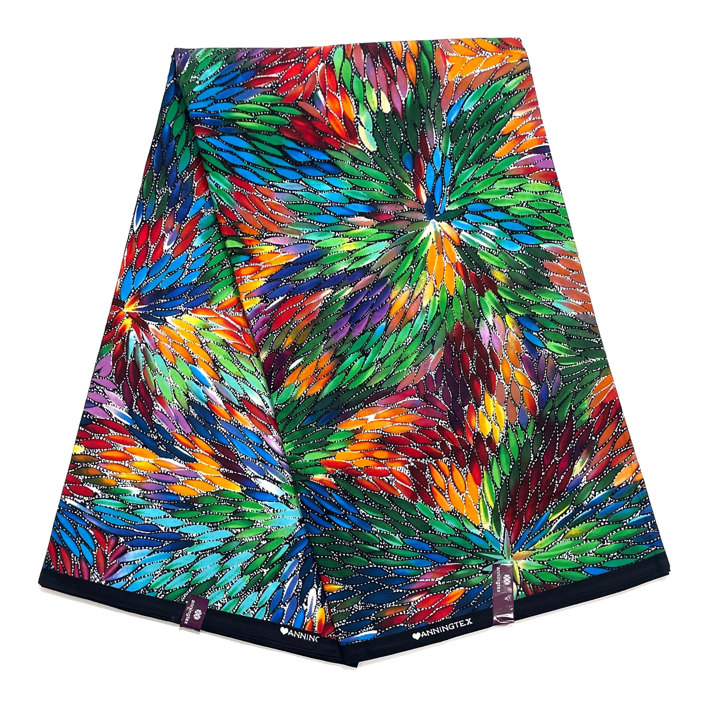 Wax Pagne Africain - Tissu 6 Yards 100% Coton - MULTI