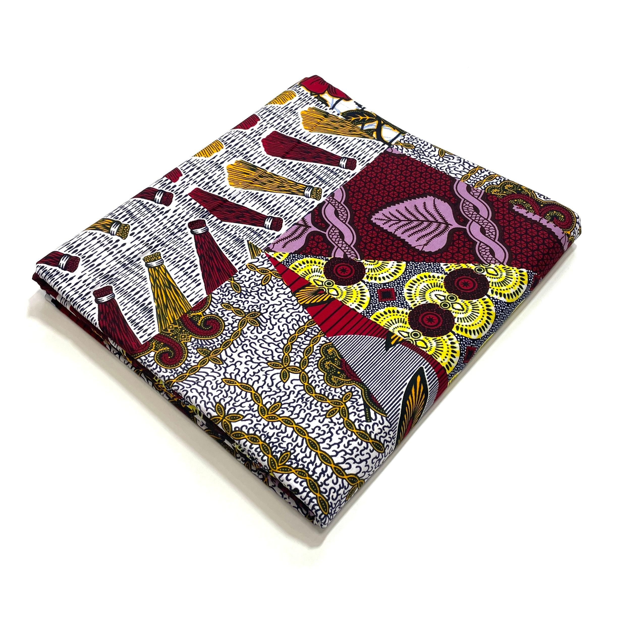 Wax Tissu Pagne Africain - Coupon 2 Yards 100% Coton - PATCHWORK