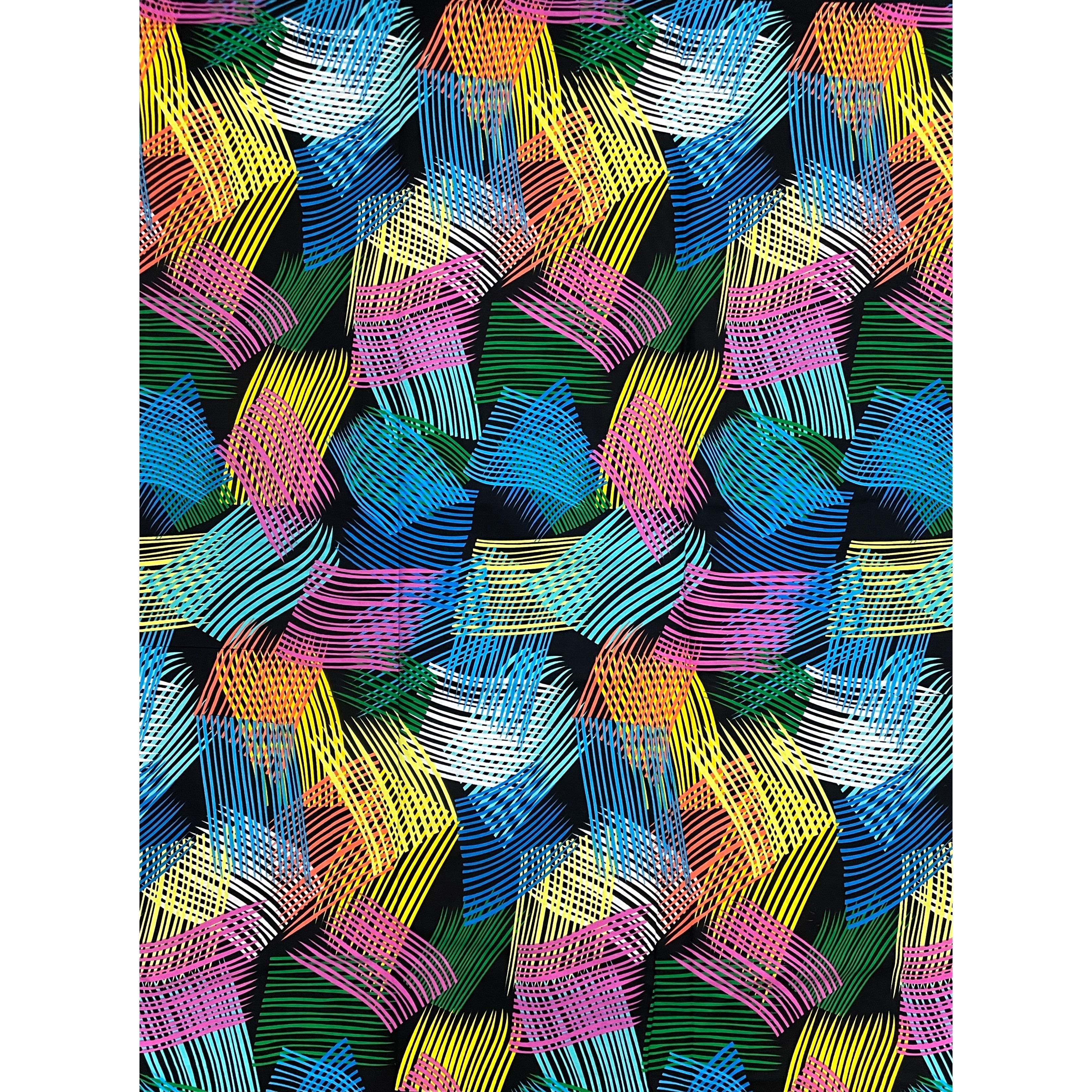 Wax Tissu Pagne Africain - Coupon 2 Yards 100% Coton - MULTI