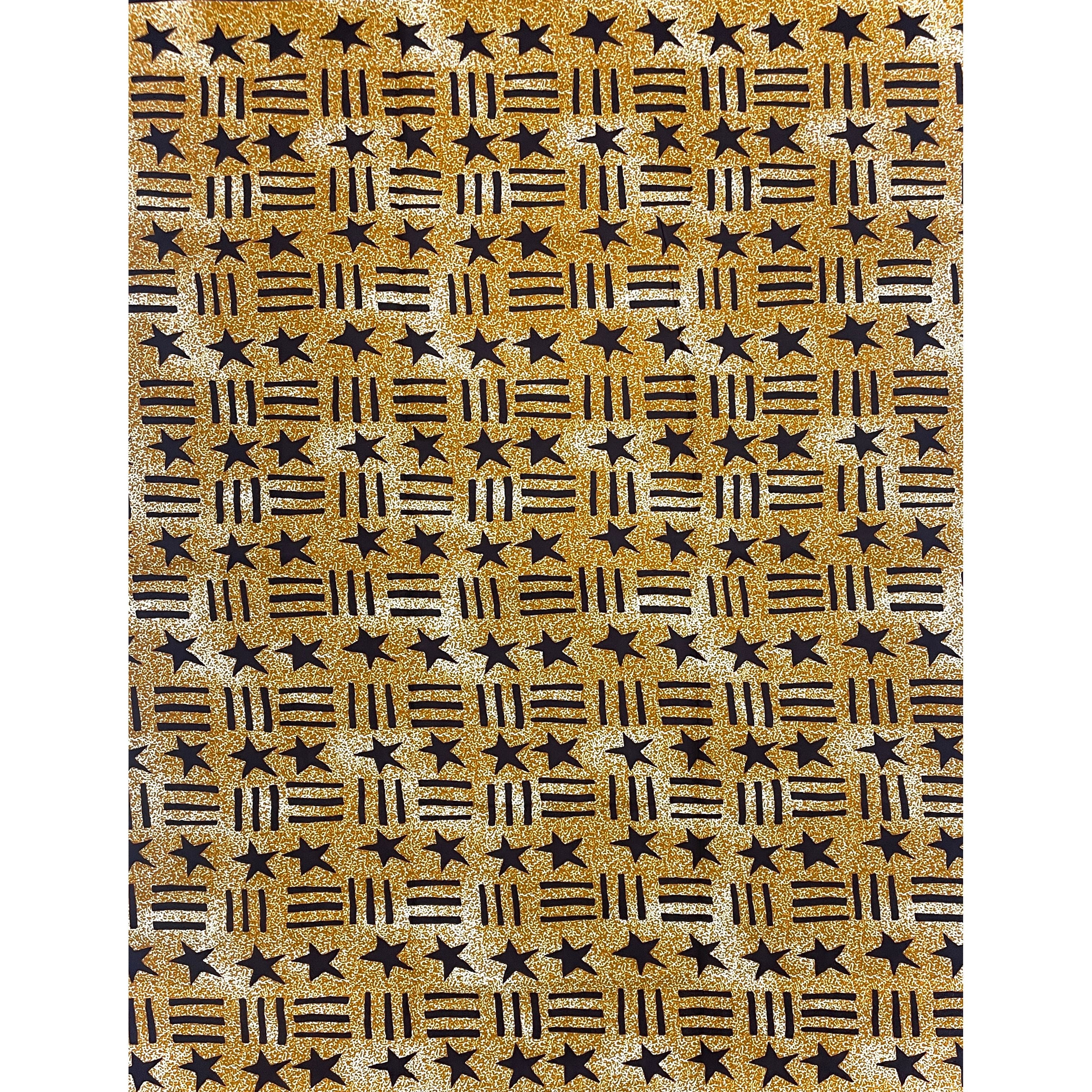 Wax Tissu Pagne Africain - Coupon 2 Yards 100% Coton - BOGOLAN MARRON