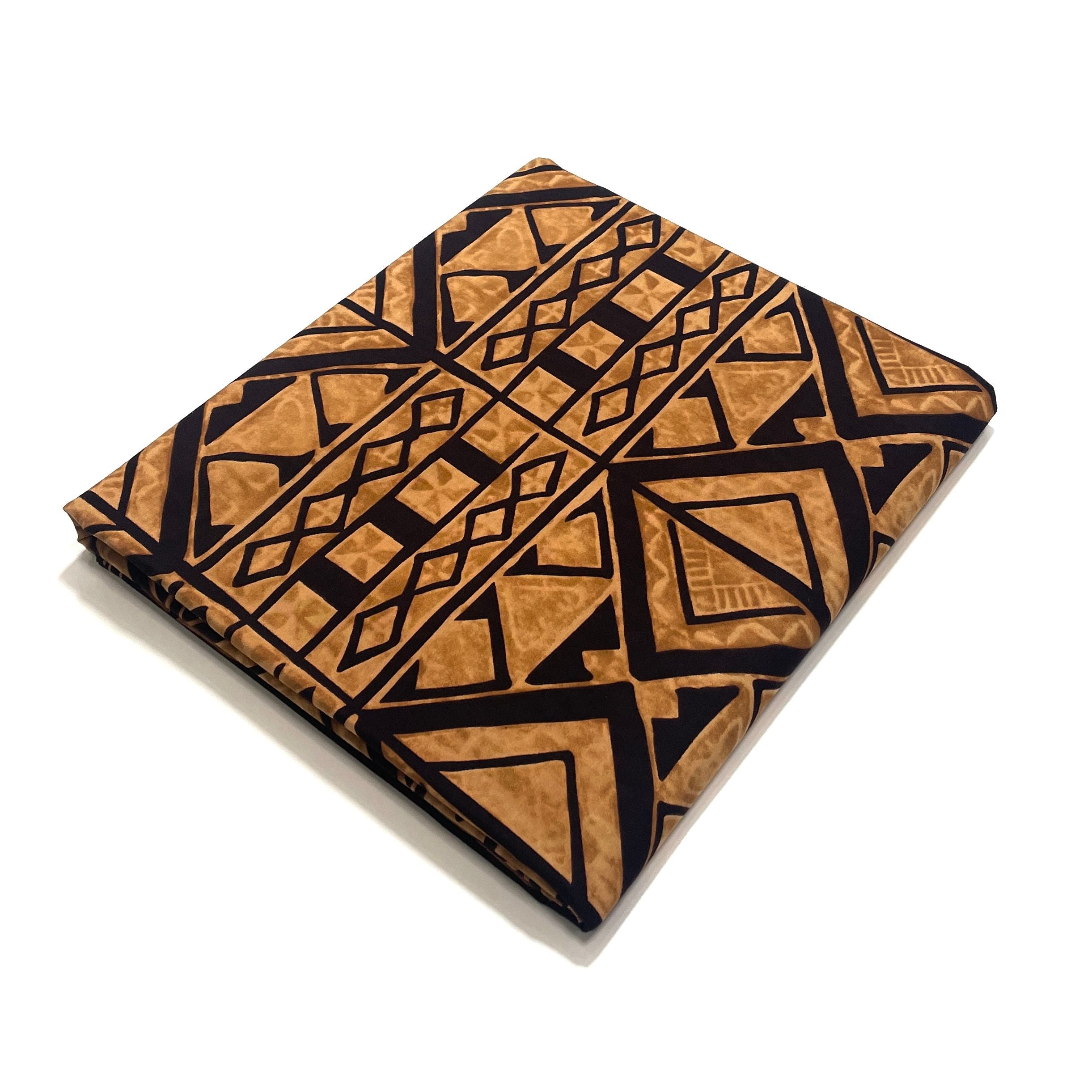 Wax Tissu Pagne Africain - Coupon 2 Yards 100% Coton - BOGOLAN MARRON