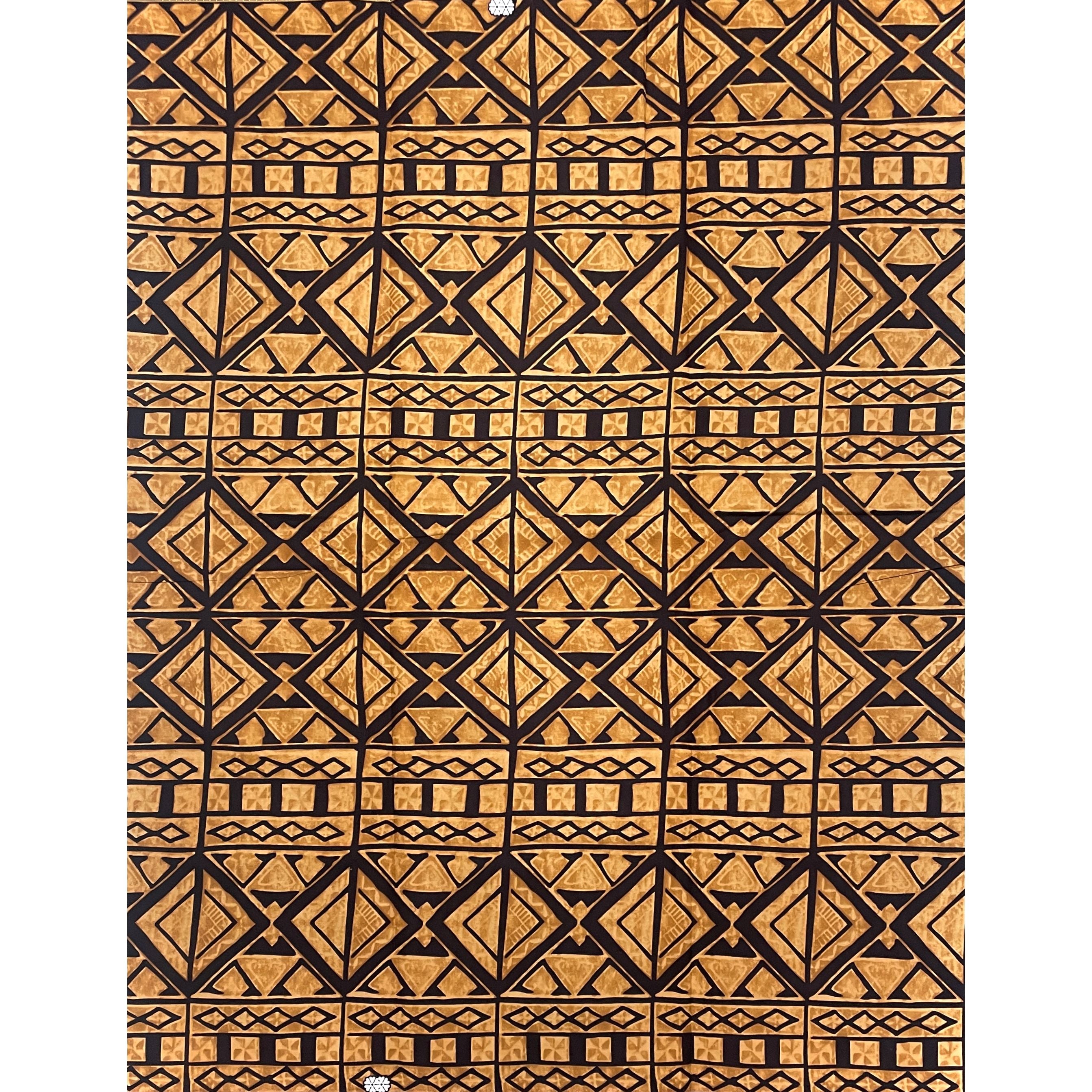 Wax Pagne Africain - Tissu 6 Yards 100% Coton - BOGOLAN MARRON