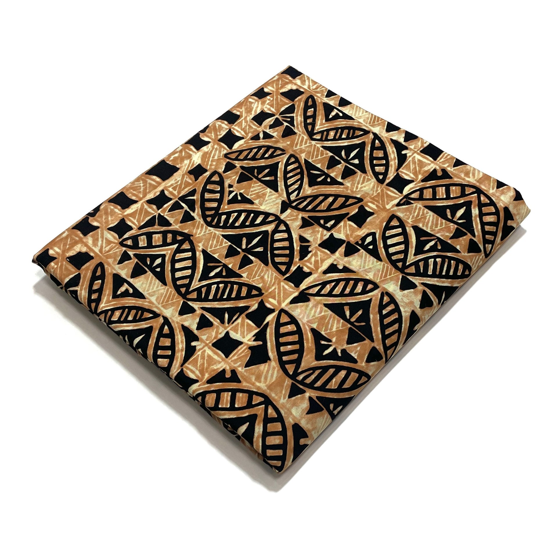 Wax Tissu Pagne Africain - Coupon 2 Yards 100% Coton - BOGOLAN MARRON / NOIR