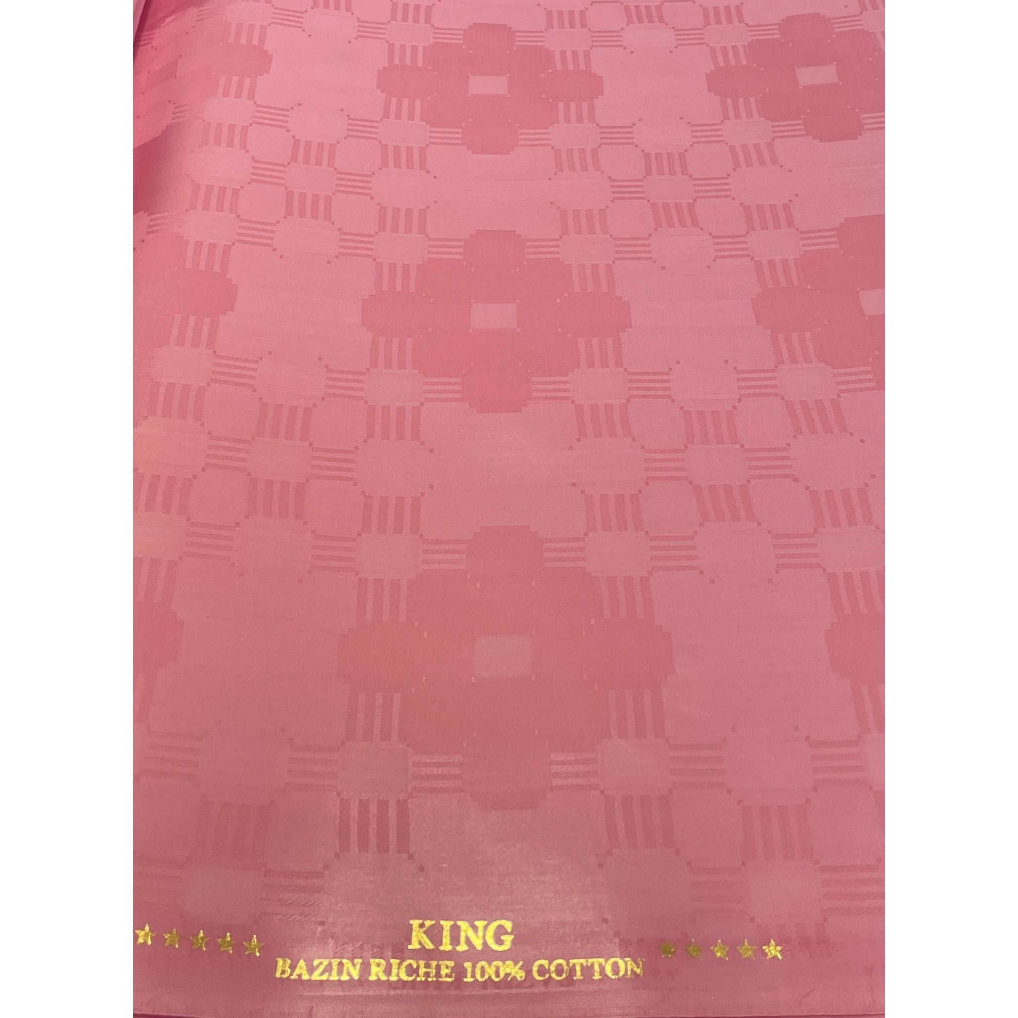 Bazin Riche Premium Parfumé - 100% coton - ROSE BONBON - Vendu au mètre - Largeur XL 160 cm