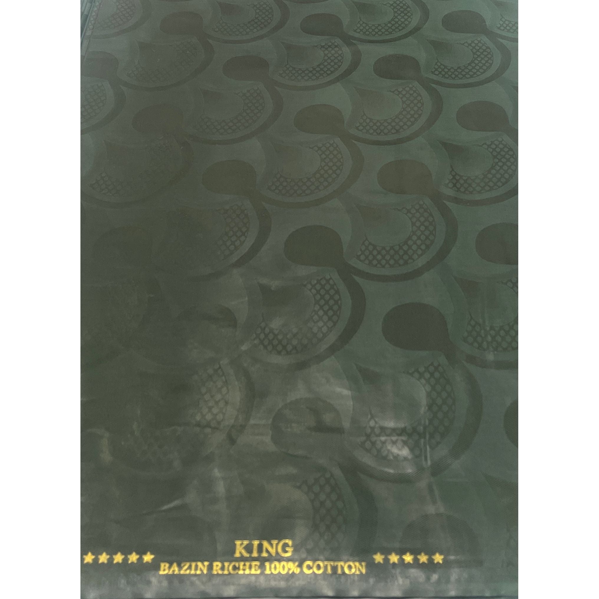 Bazin Riche Premium Parfumé - 100% coton - VERT FONCÉ - Vendu au mètre - Largeur XL 160 cm