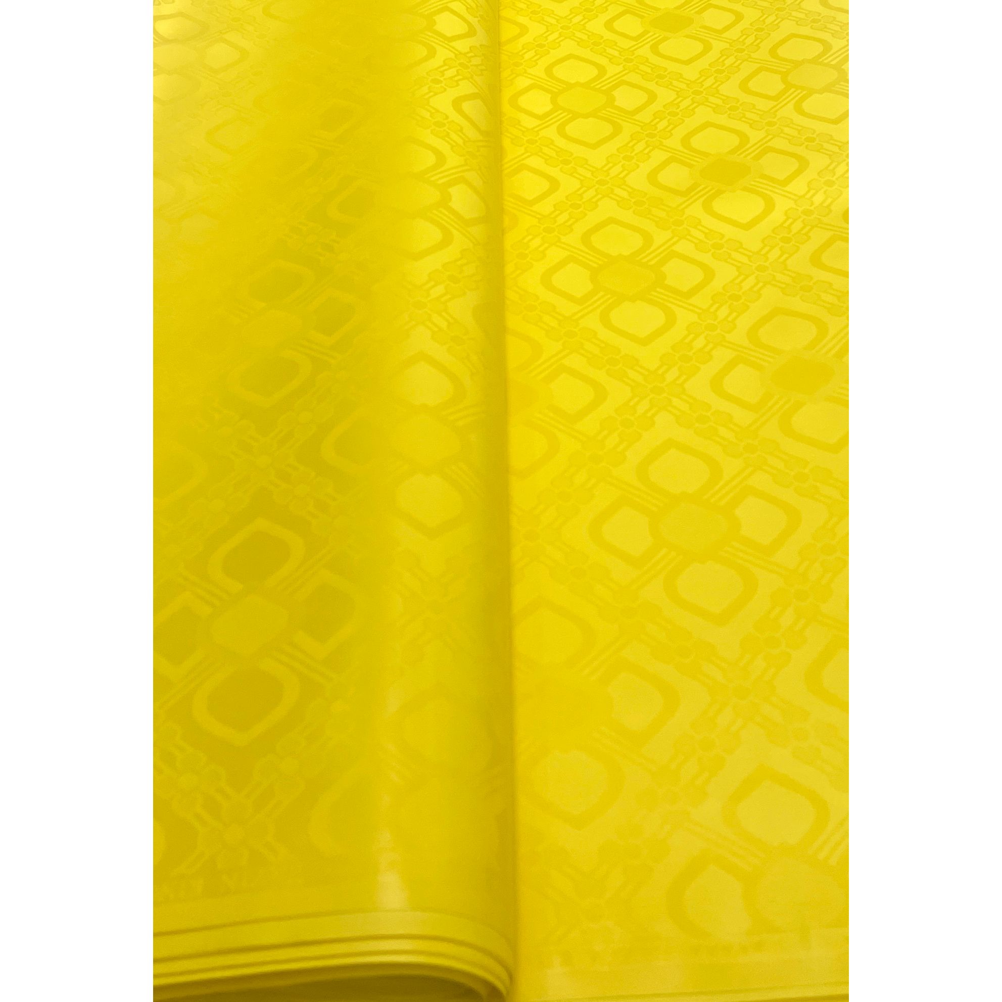 Bazin Riche Premium Parfumé - 100% coton - JAUNE - Vendu au mètre - Largeur XL 160 cm