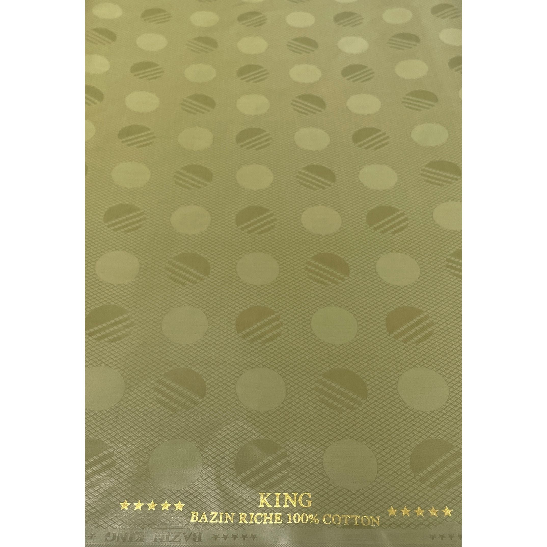 Bazin Riche Premium Parfumé - 100% coton - VERT KAKI - Vendu au mètre - Largeur XL 160 cm