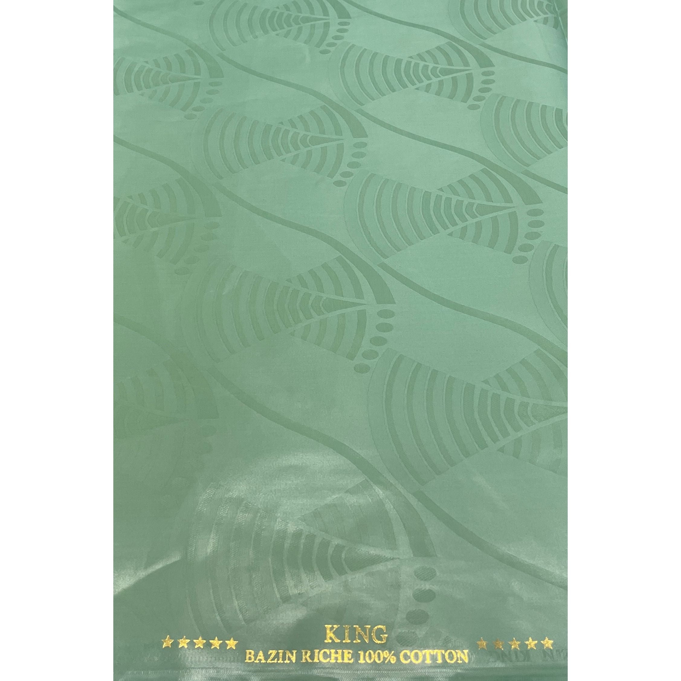 Bazin Riche Premium Parfumé - 100% coton - VERT AMANDE - Vendu au mètre - Largeur XL 160 cm