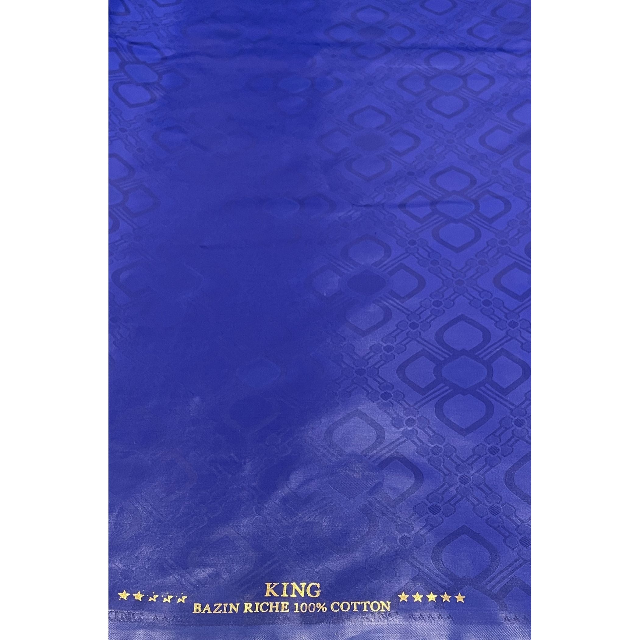 Bazin Riche Premium Parfumé - 100% coton - BLEU BIC - Vendu au mètre - Largeur XL 160 cm