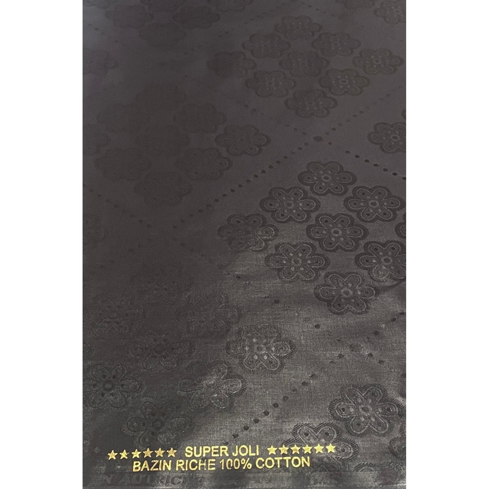 Bazin Riche NOIR - 100% coton - Vendu au mètre