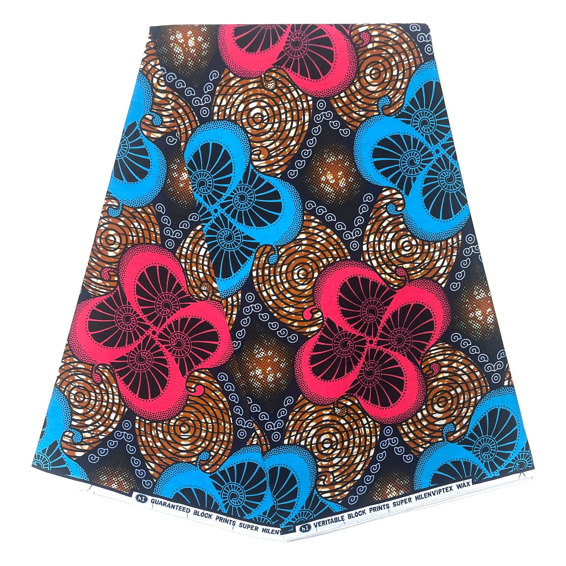 Wax Pagne Africain - Tissu 100% Coton - ROSE / BLEU