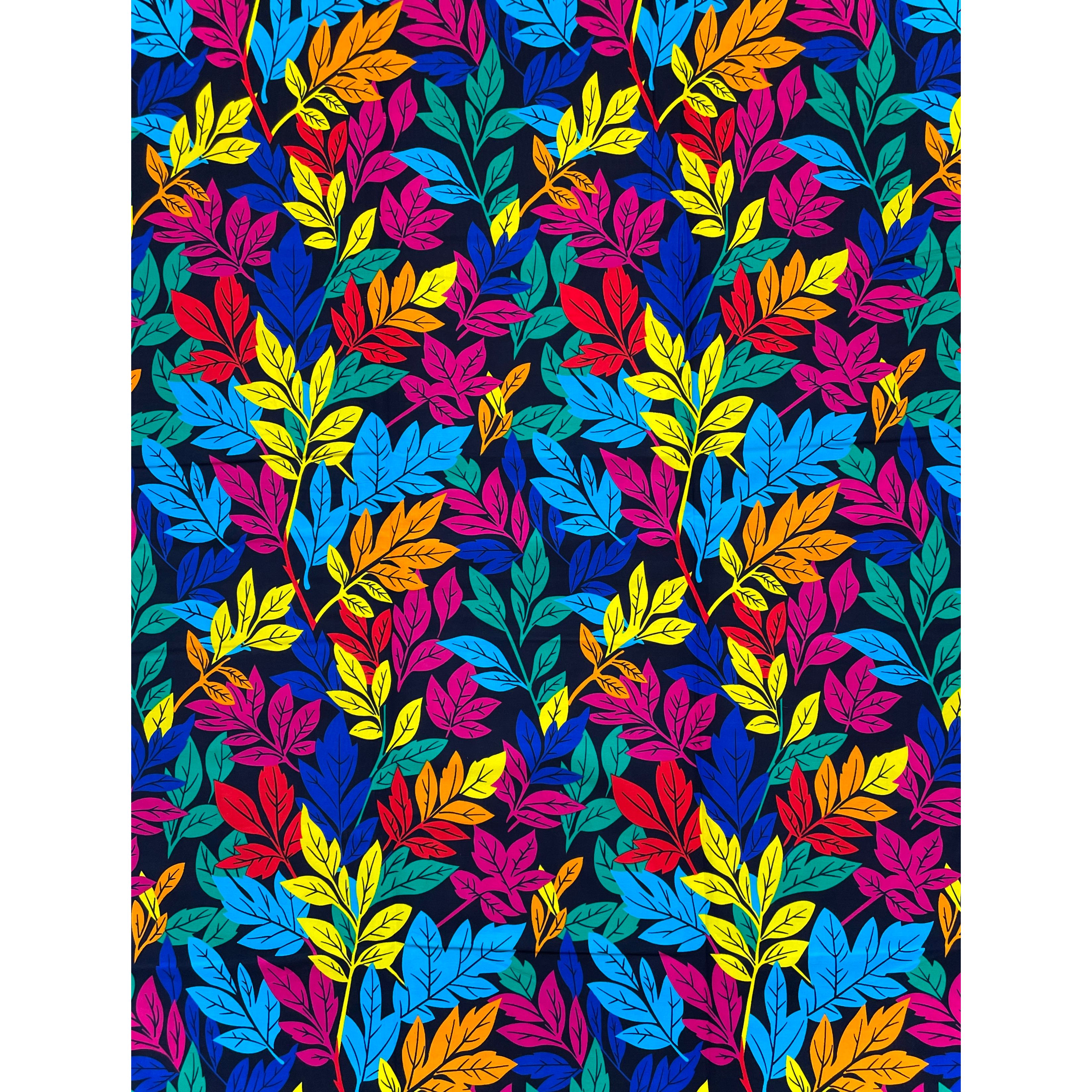 Wax Pagne Africain - Tissu 6 Yards 100% Coton - Forêt Lumineuse MULTI