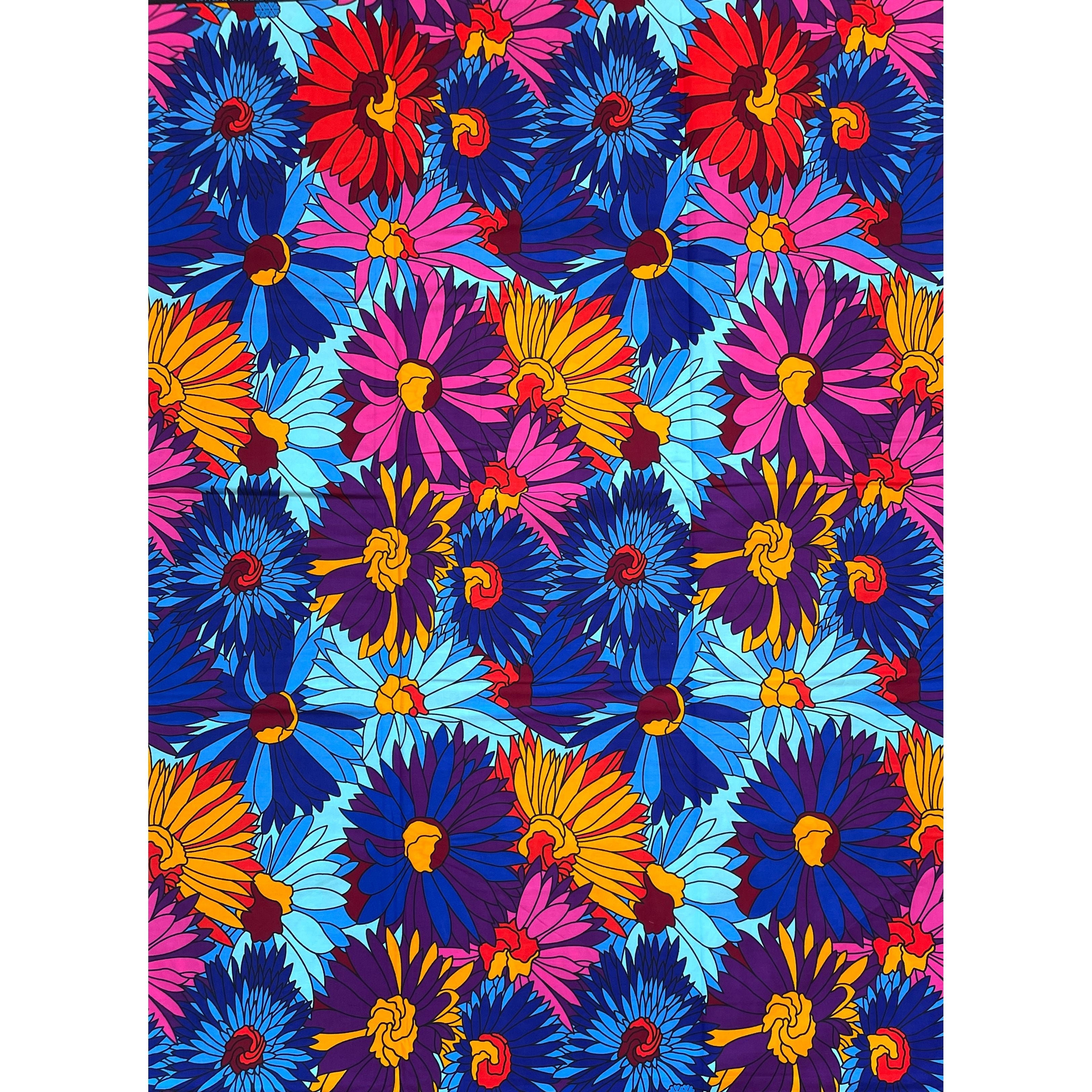 Wax Pagne Africain - Tissu 6 Yards 100% Coton - Éclosion Tropicale MULTI