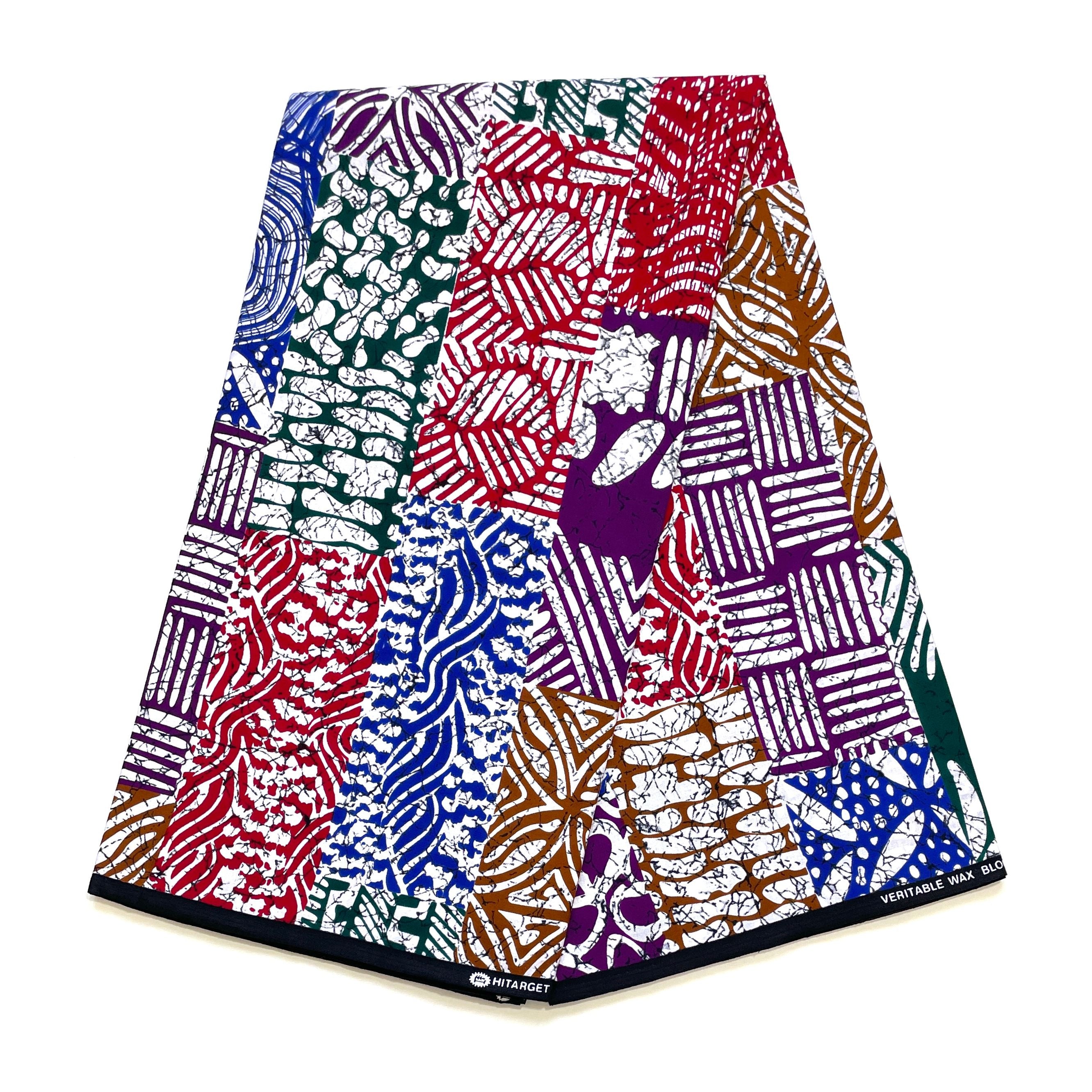 Wax Pagne Africain - Tissu 6 Yards 100% Coton - Patchwork Afro Chic
