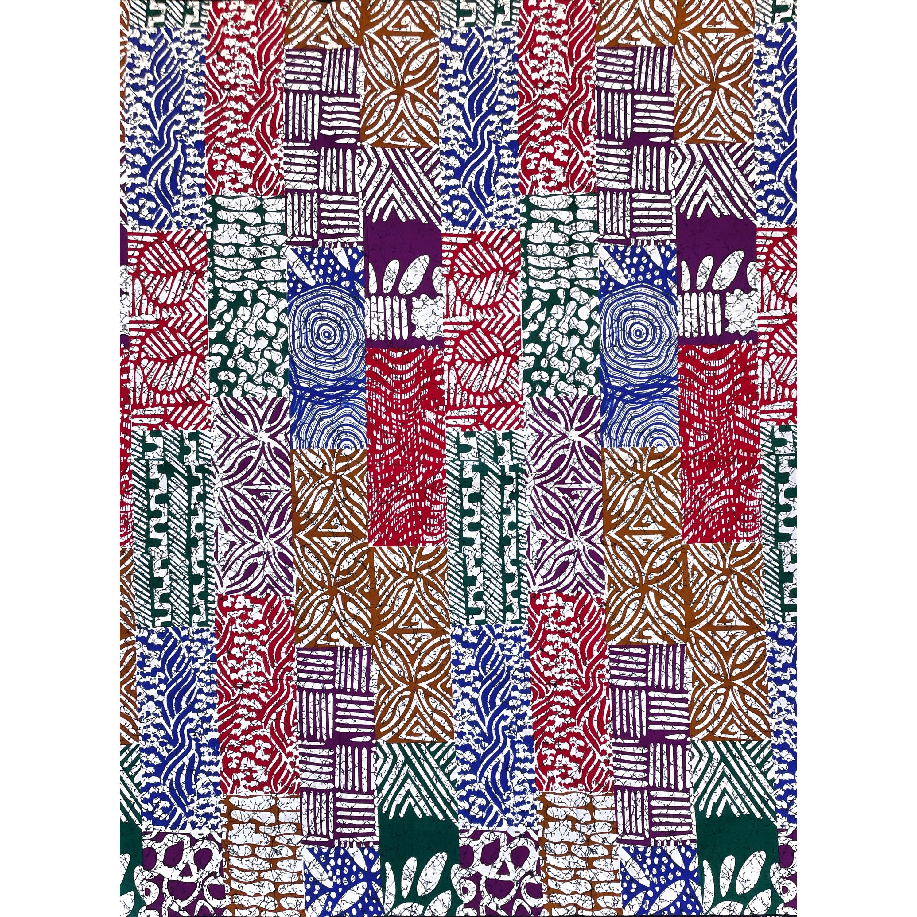 Wax Pagne Africain - Tissu 6 Yards 100% Coton - Patchwork Afro Chic
