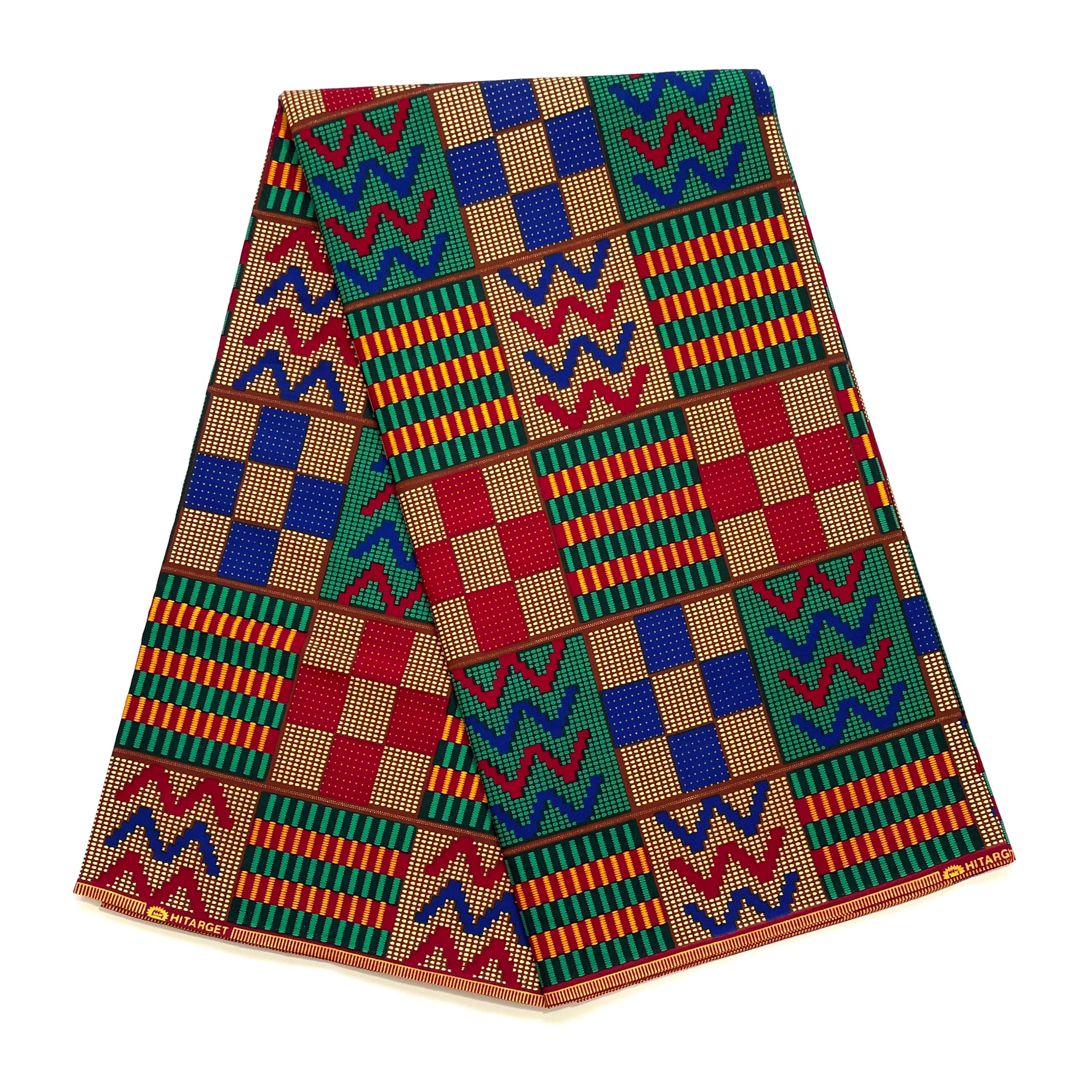 Wax Pagne Africain - Tissu 6 Yards 100% Coton - KENTE Prestige