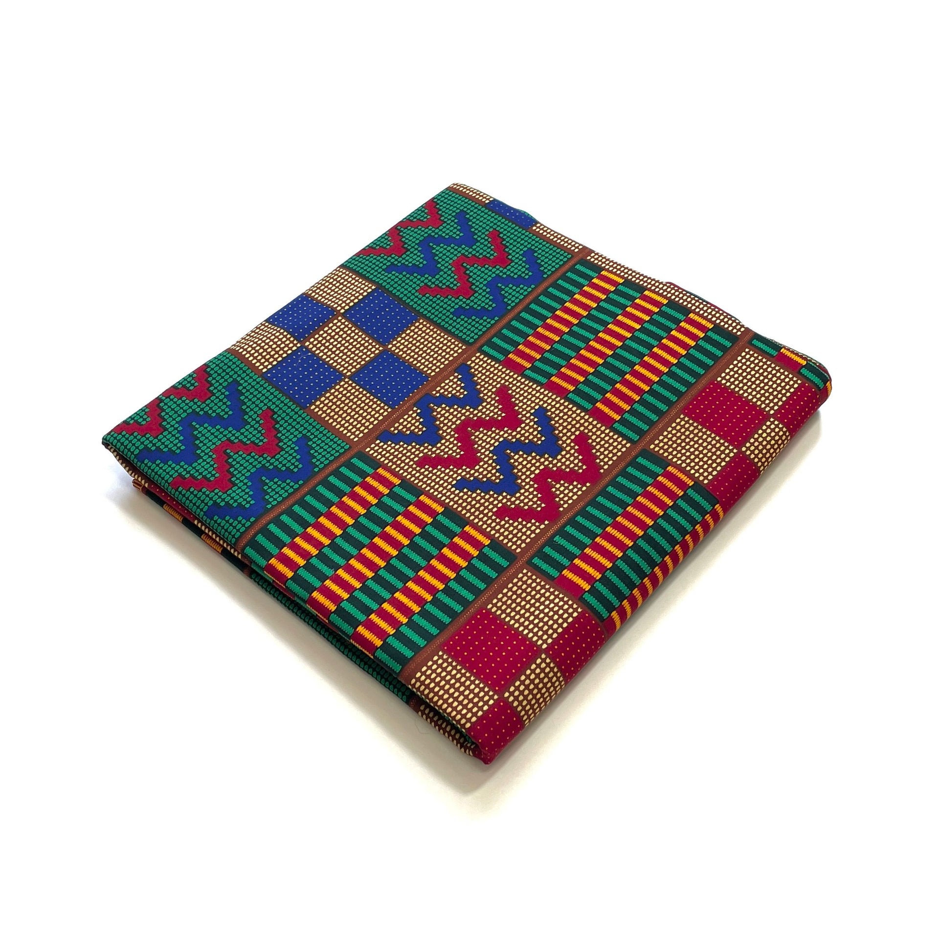 Wax Tissu Pagne Africain - Coupon 2 Yards 100% Coton - KENTE Prestige