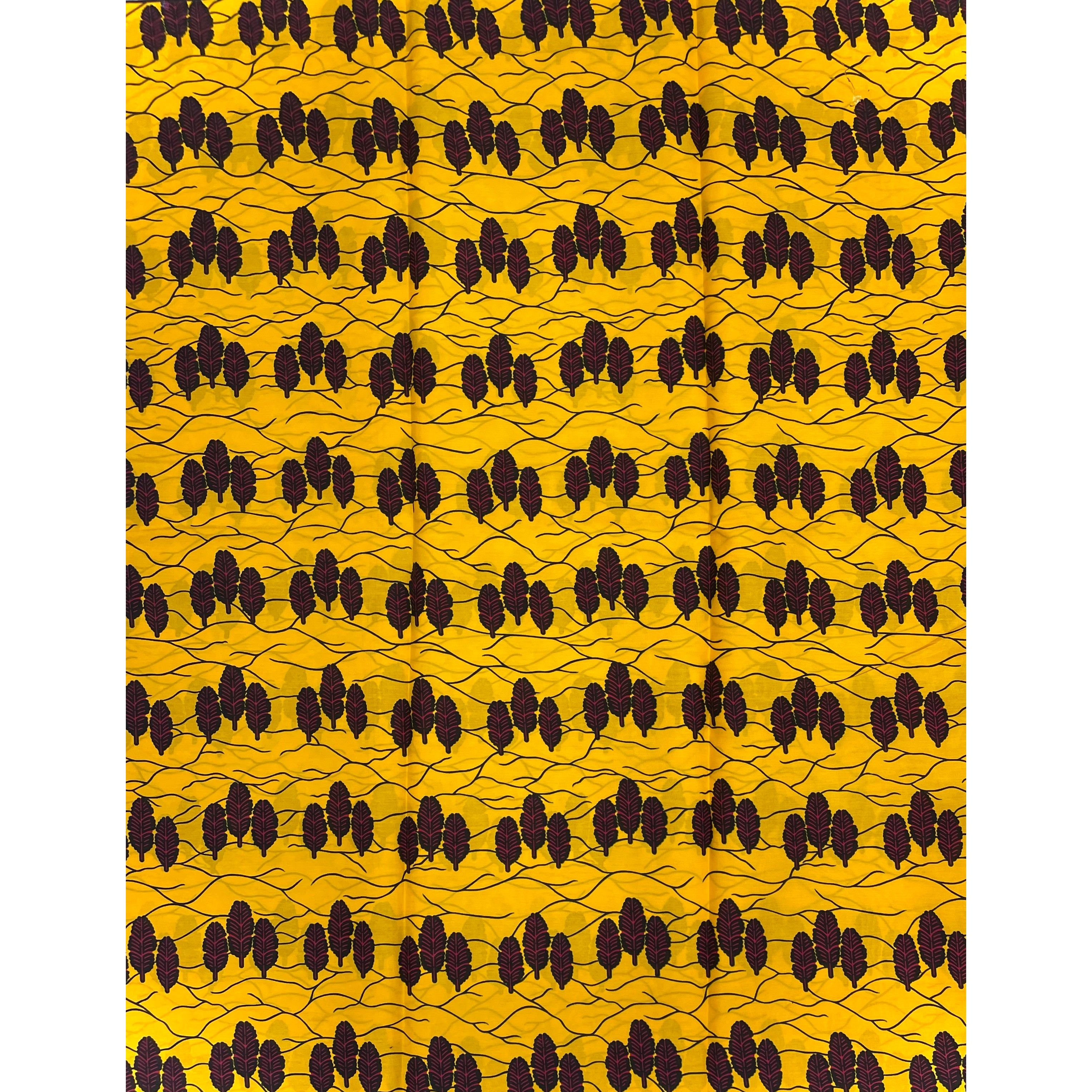 African Wax Print Fabric - 2 Yards 100% Cotton Coupon - ORANGE / PINK