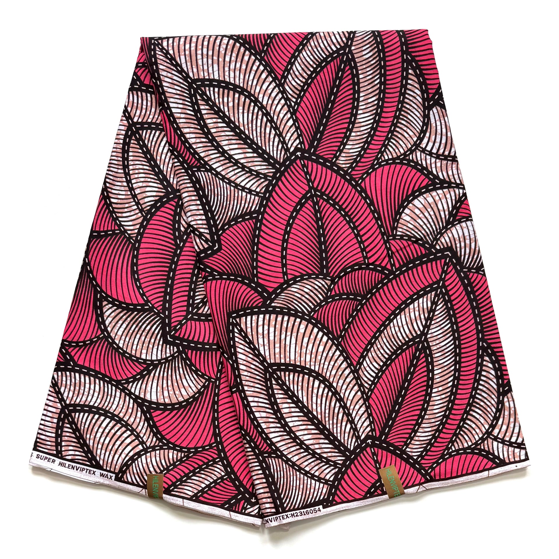 Wax Pagne Africain - Tissu 100% Coton - Jardin de Pétales - ROSE / FUCHSIA